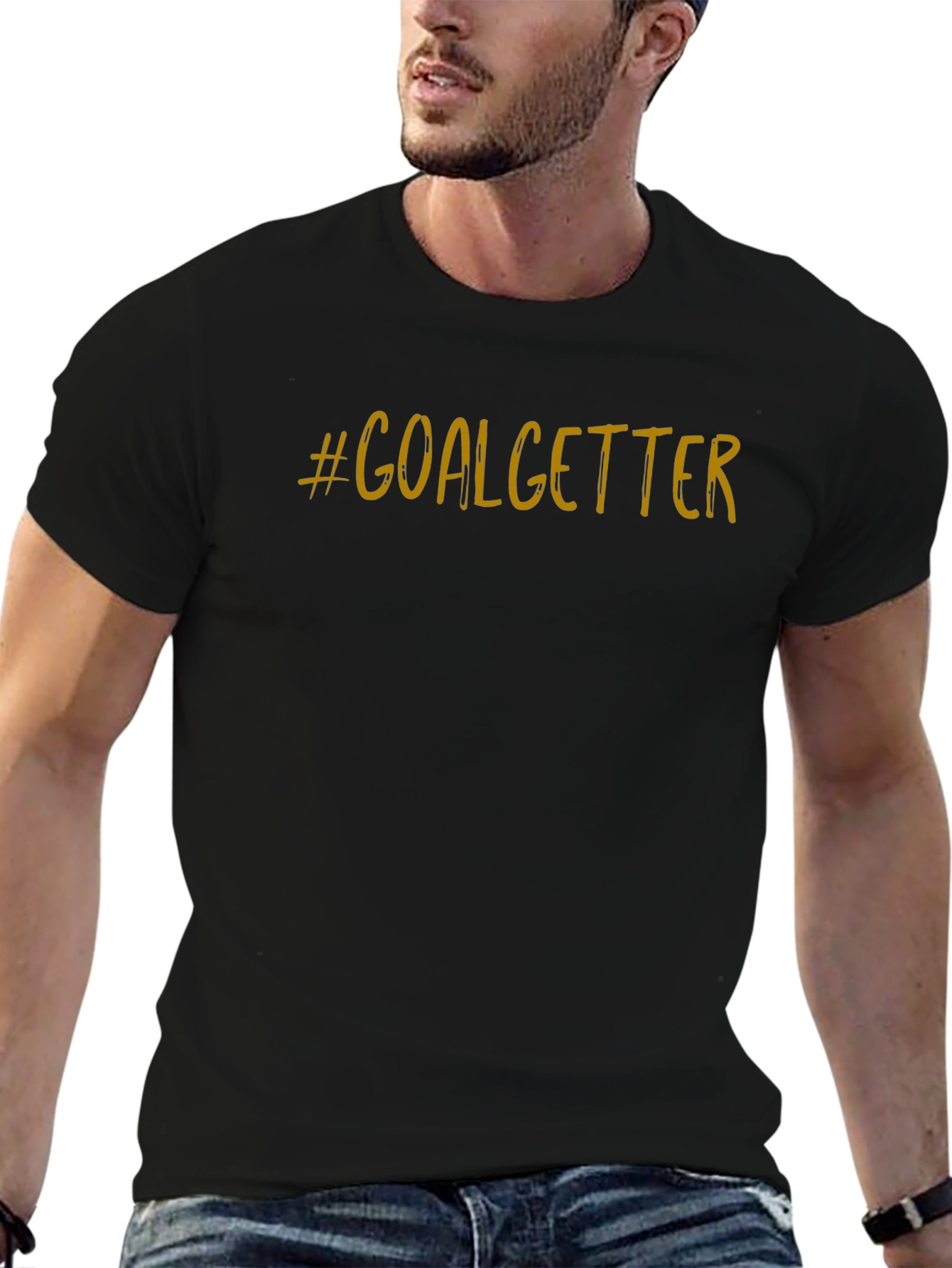 #Goalgetter Black Graphic T-Shirt