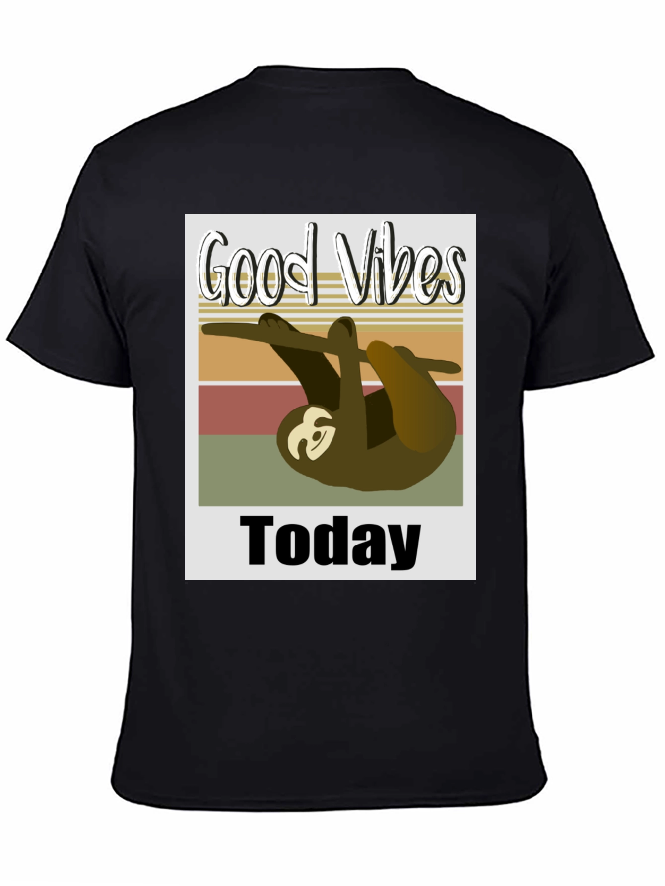 Good Vibes Sloth Graphic Tee - Black