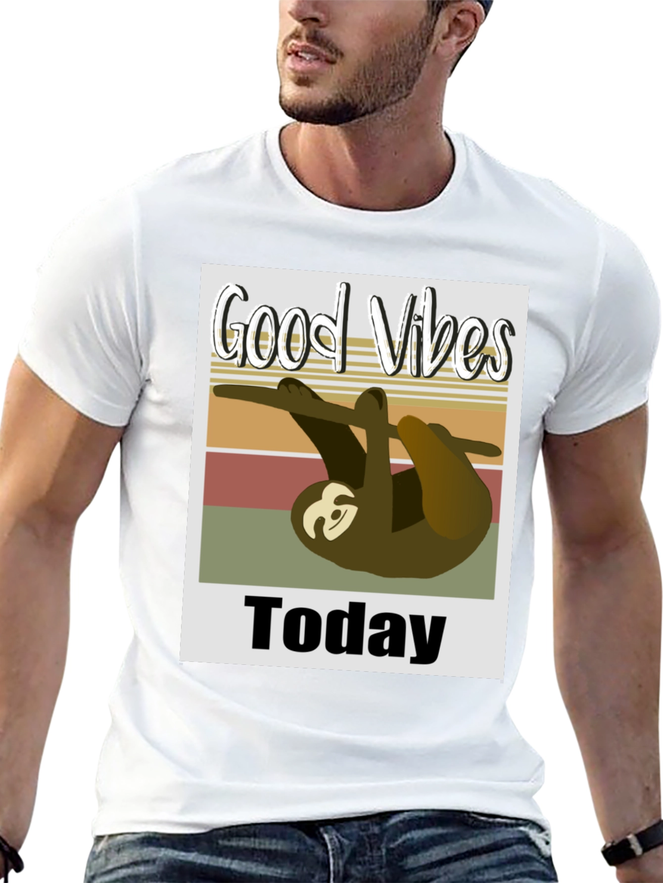 Good Vibes Sloth Graphic Tee - Black
