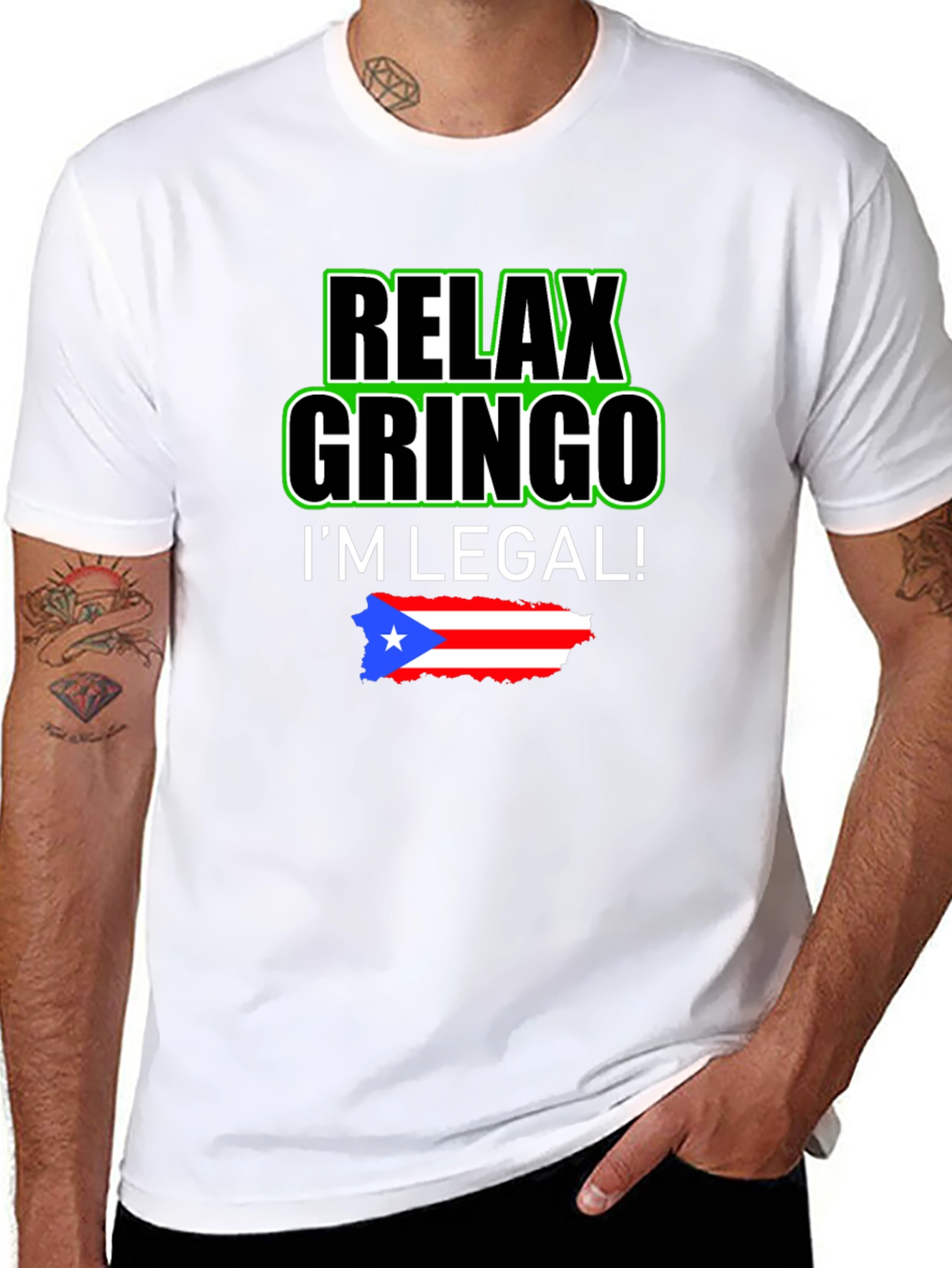 Relax Gringo Im Legal T-Shirt - Puerto Rico Pride
