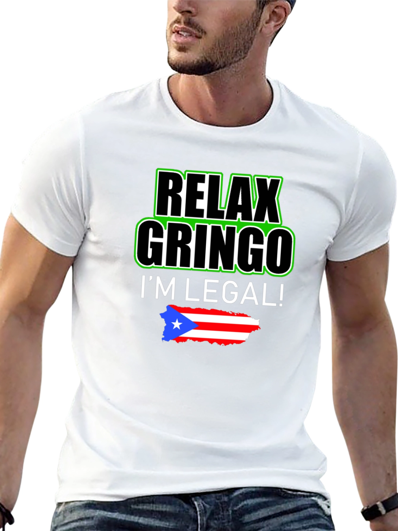 Relax Gringo Im Legal T-Shirt - Puerto Rico Pride
