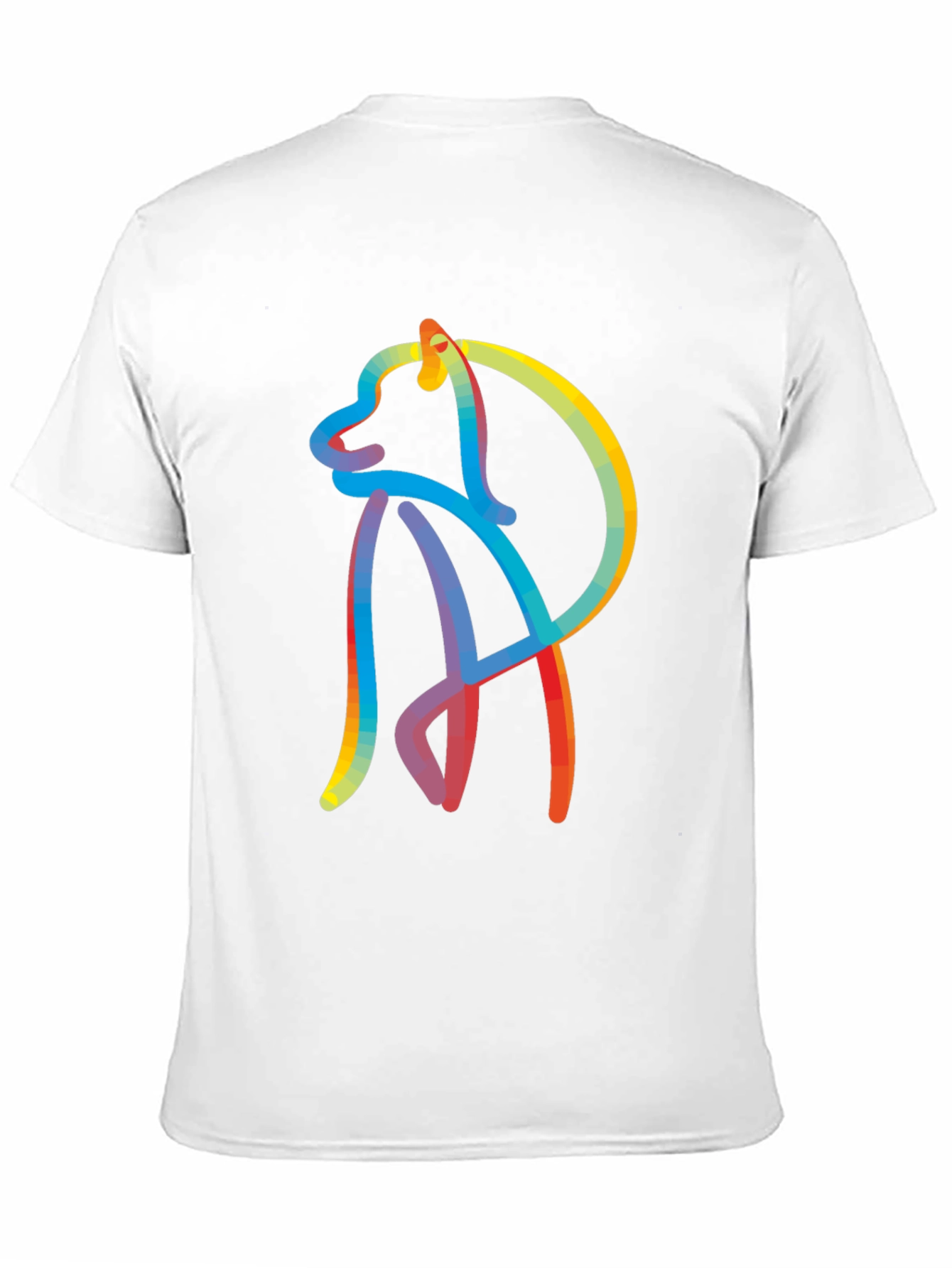 Abstract Dog Graphic Tee - Stylish Mens Black T-Shirt