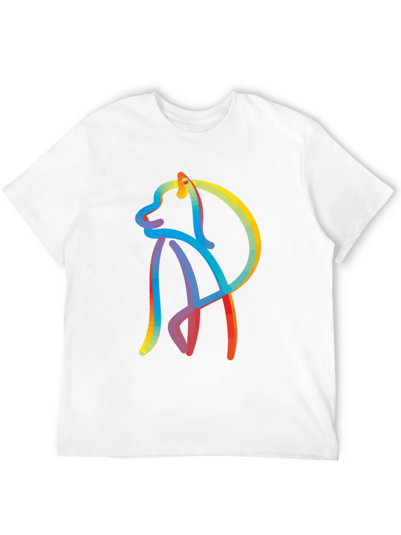 Abstract Dog Graphic Tee - Stylish Mens Black T-Shirt