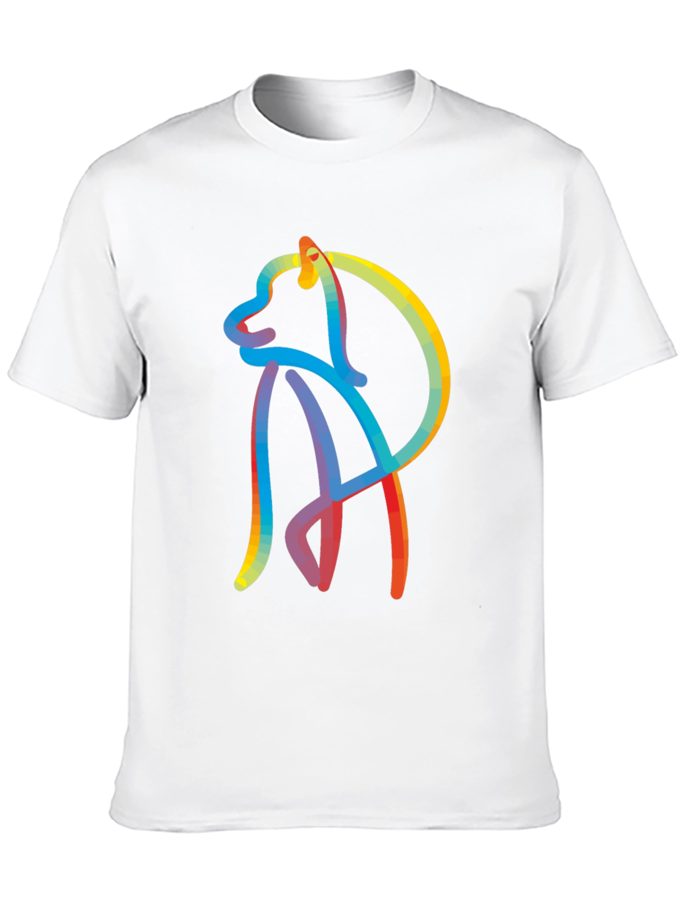 Abstract Dog Graphic Tee - Stylish Mens Black T-Shirt