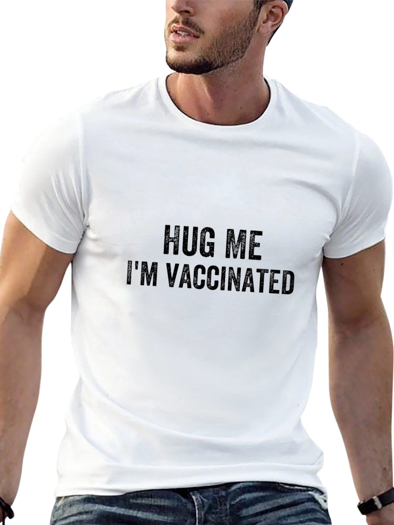 Hug Me Im Vaccinated T-Shirt Funny Novelty Tee