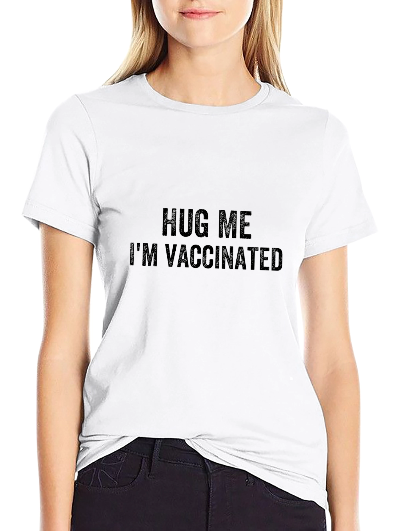 Hug Me Im Vaccinated T-Shirt Funny Novelty Tee