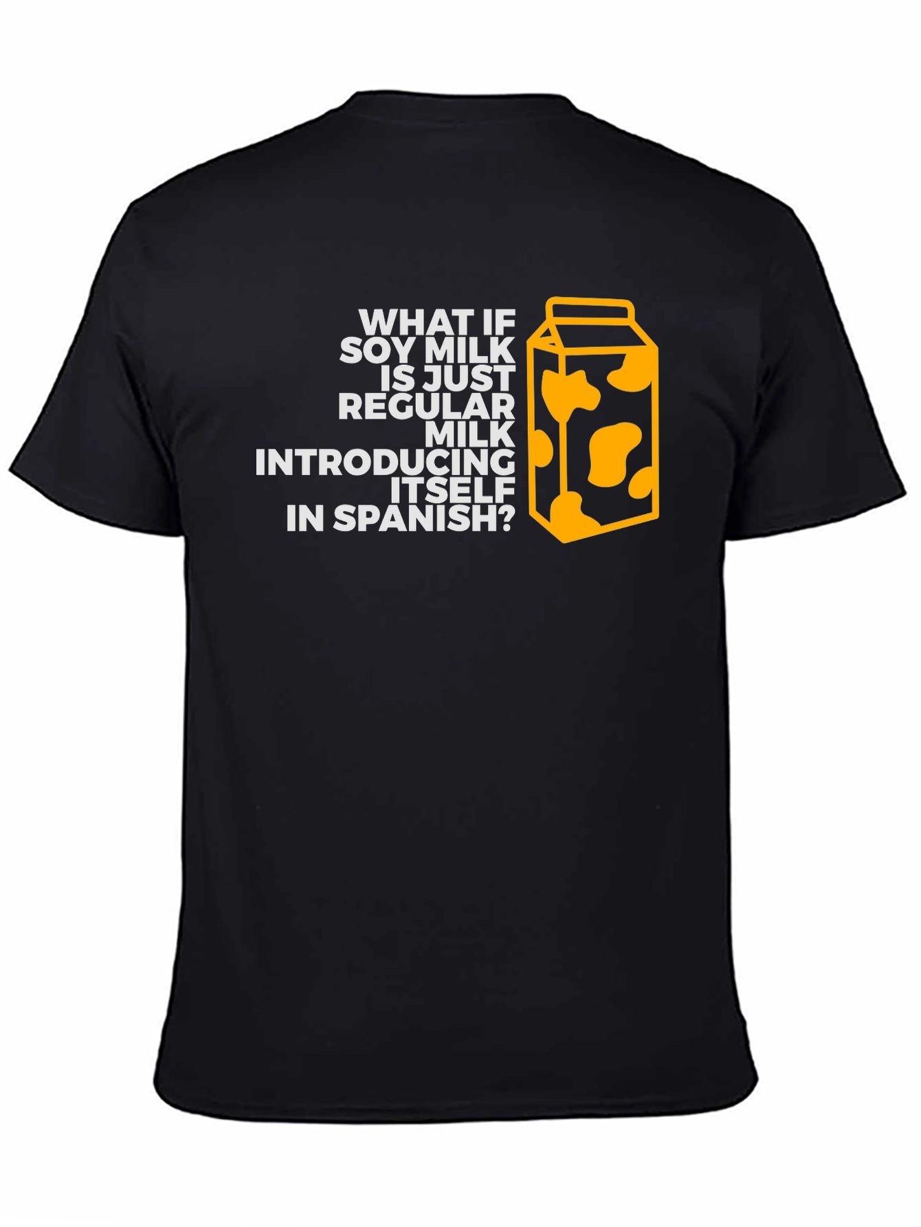 Soy Milk Spanish Joke Black T-Shirt