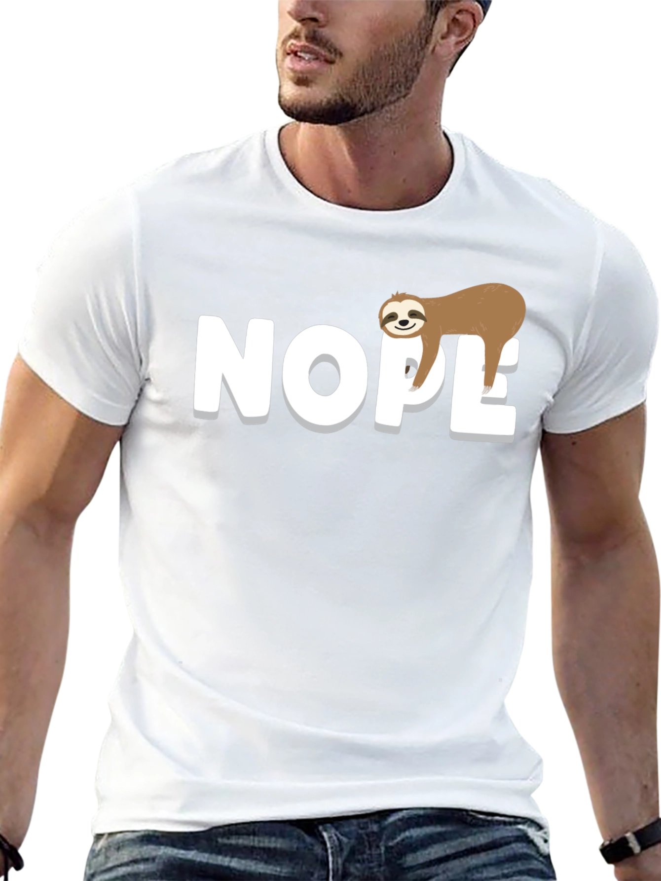 Nope Sloth Graphic Tee - Relaxed Fit
