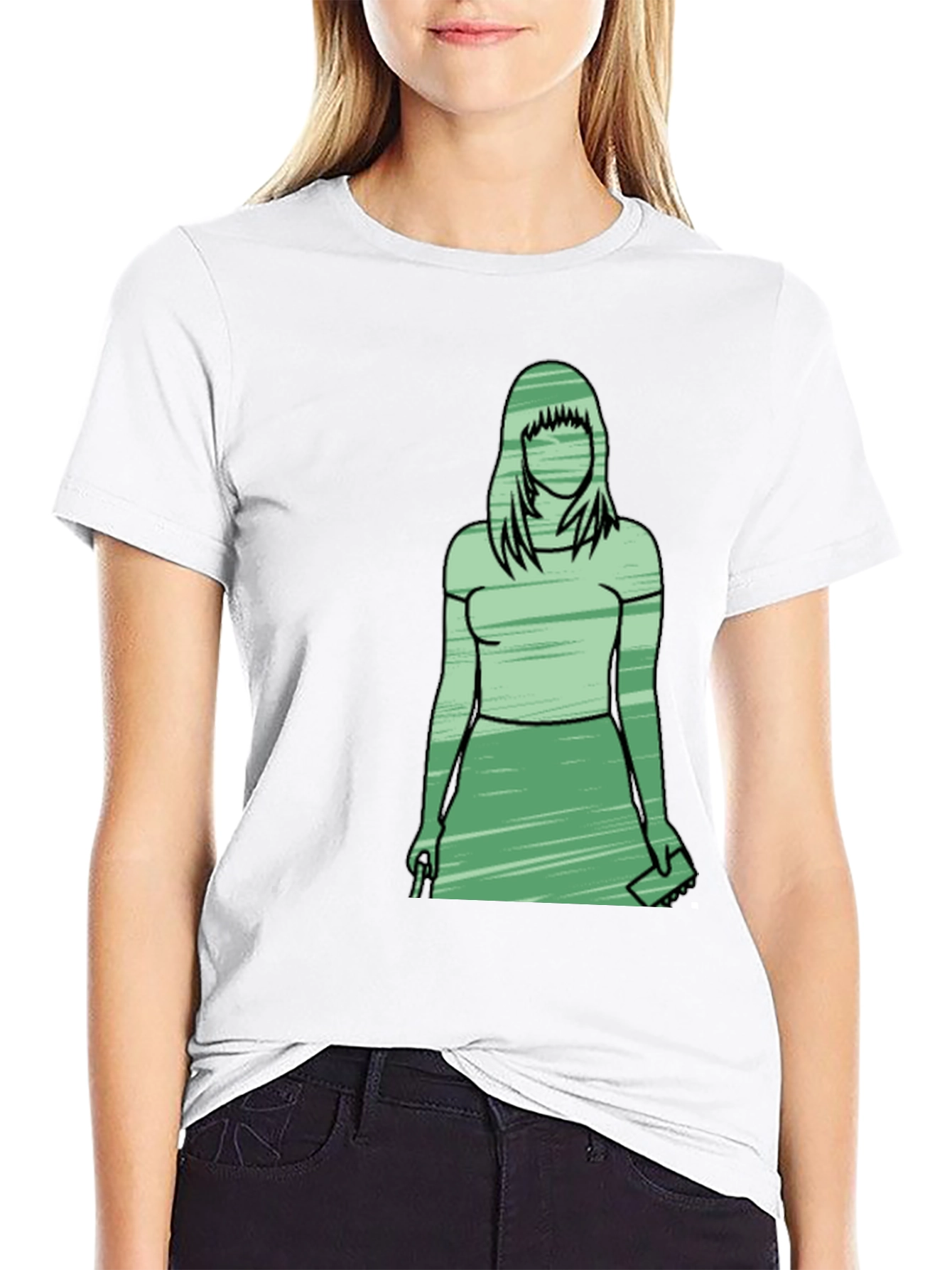 Silhouette Woman Graphic T-Shirt - Trendy Casual Wear