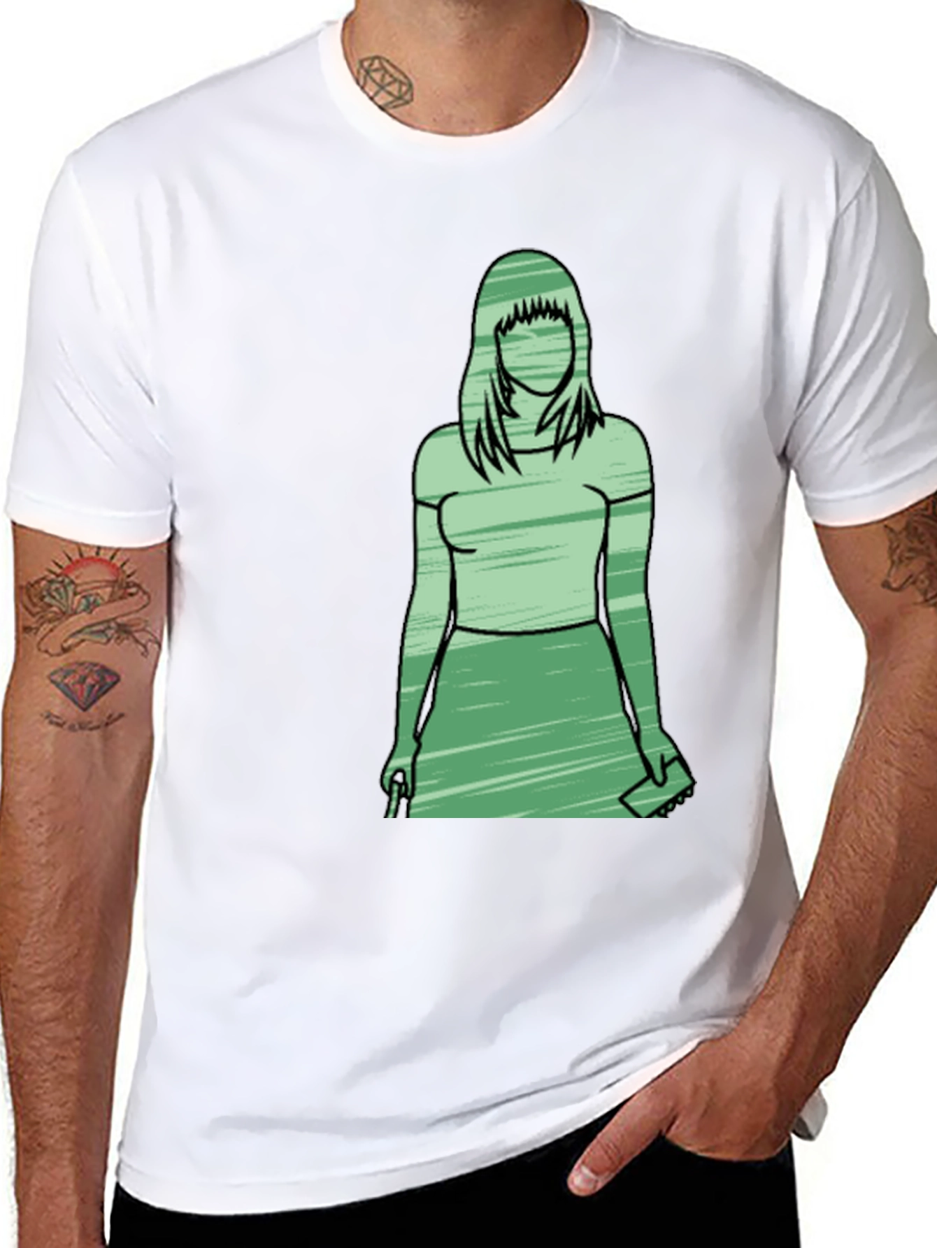 Silhouette Woman Graphic T-Shirt - Trendy Casual Wear