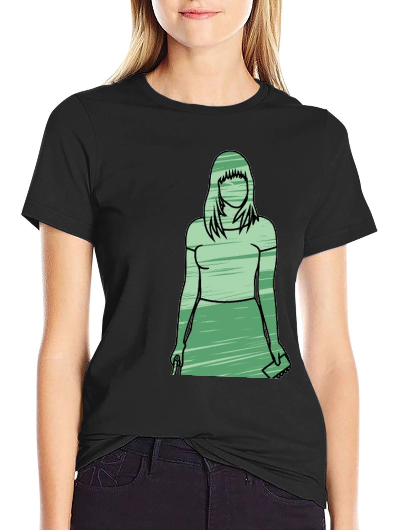 Silhouette Woman Graphic T-Shirt - Trendy Casual Wear