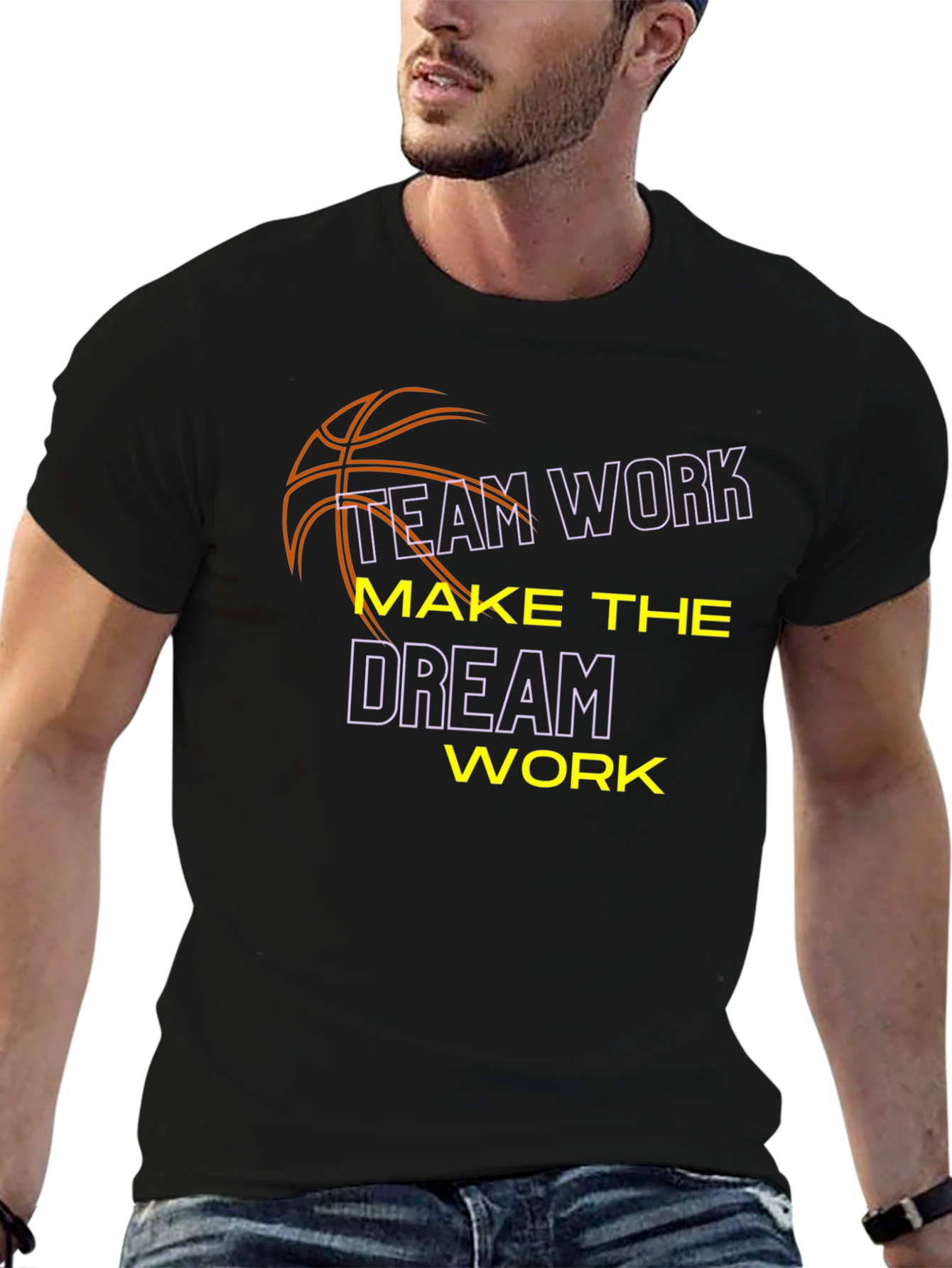 Teamwork Basketball Graphic T-Shirt - Black