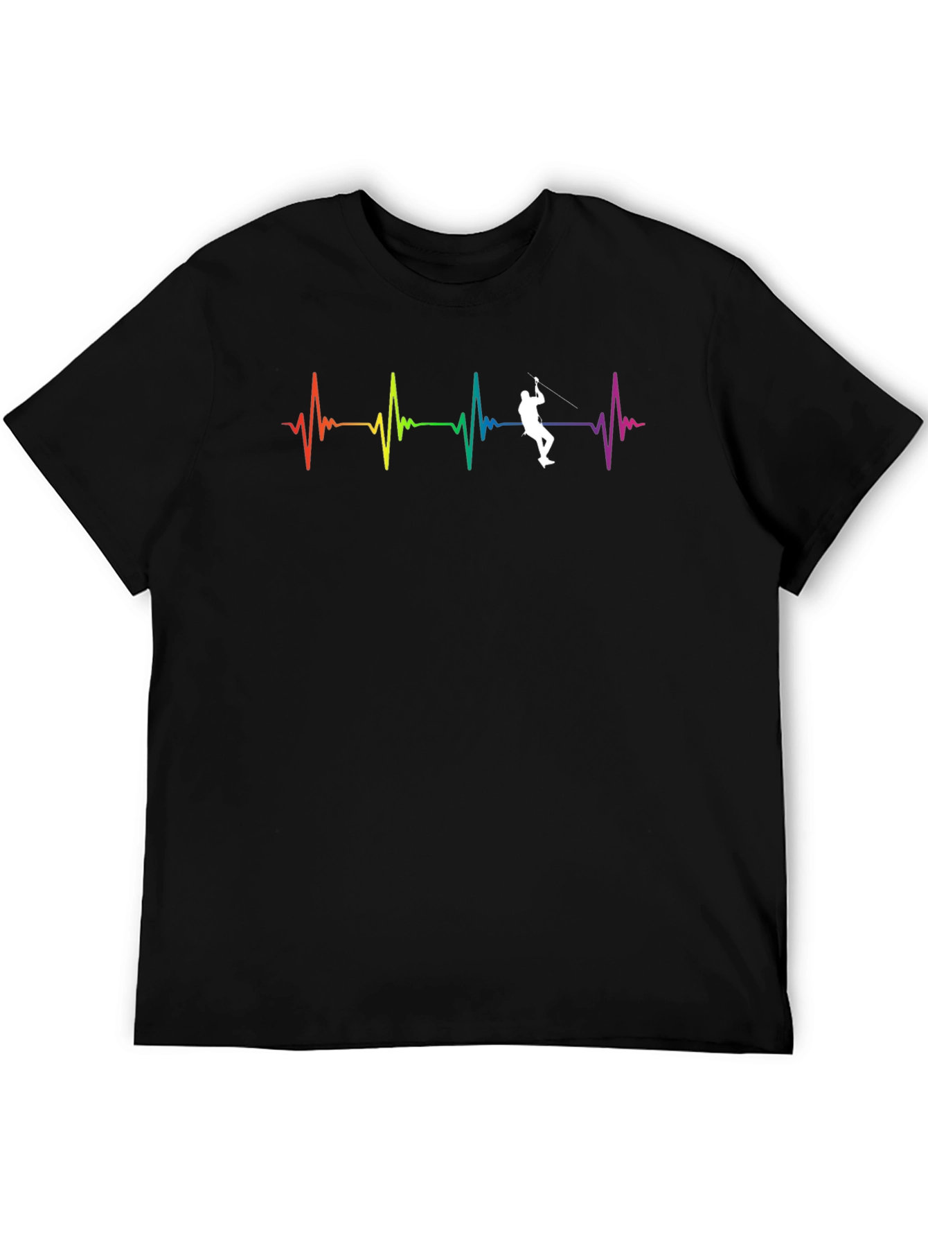 Rainbow Heartbeat Rock Climbing T-Shirt