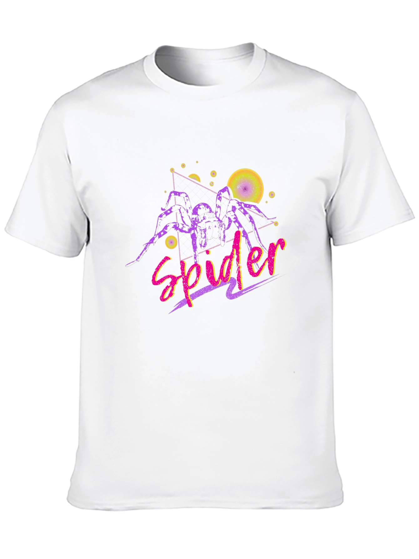 Retro Spider Graphic Tee - Mens Black Cotton T-Shirt