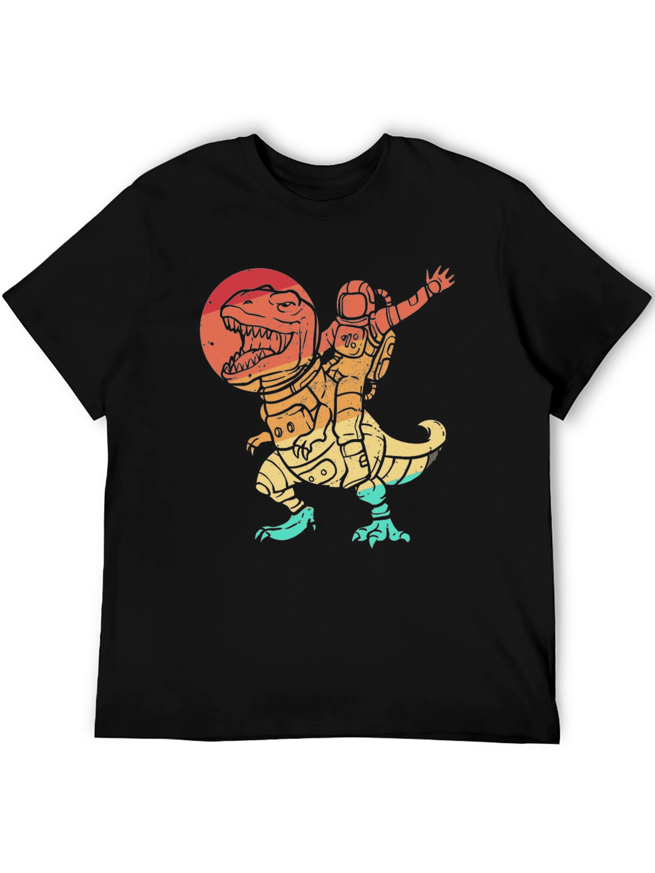 Astronaut Riding Dinosaur T-Shirt - Retro Space Design