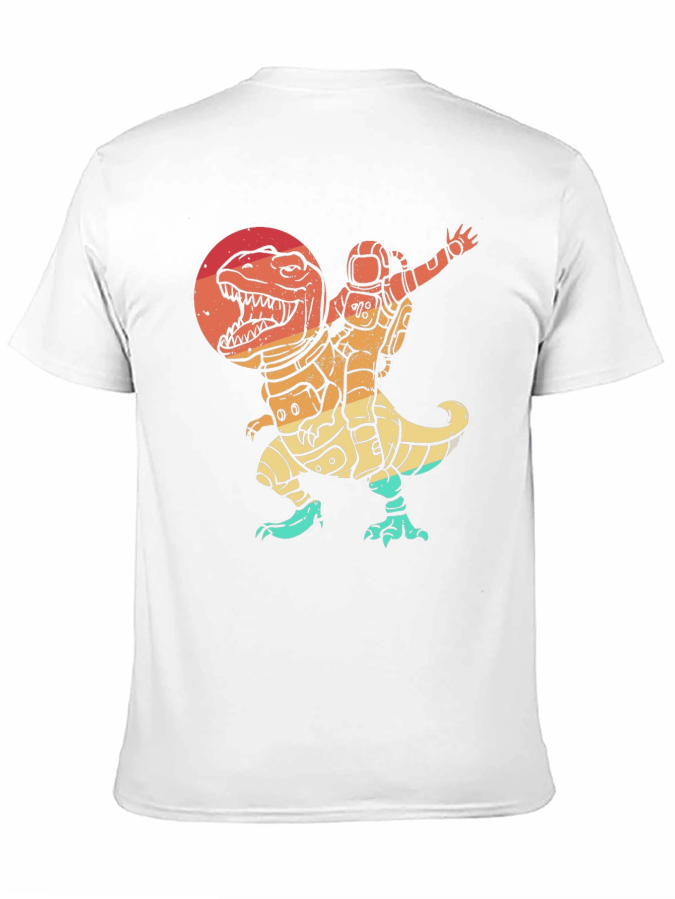 Astronaut Riding Dinosaur T-Shirt - Retro Space Design