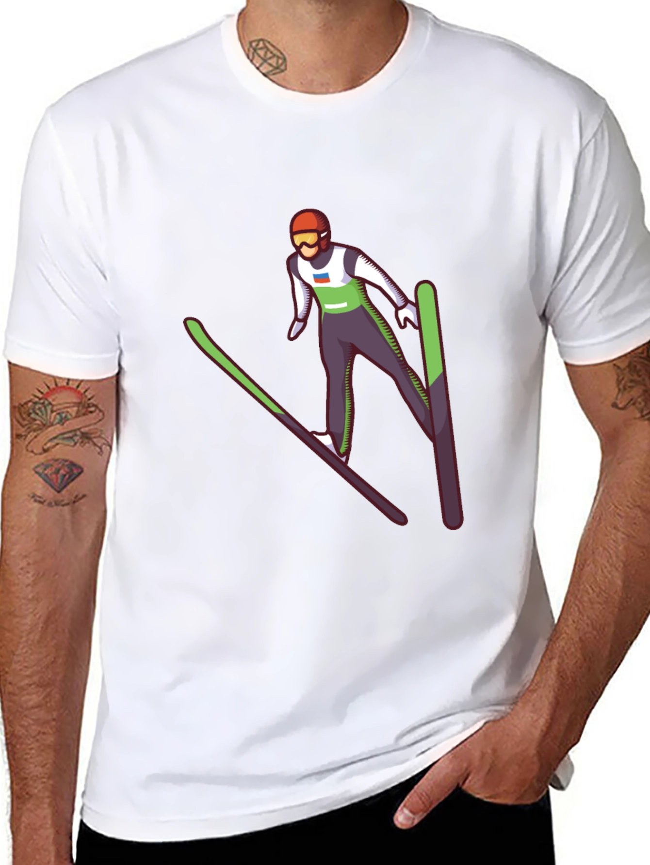 Ski Jumper Graphic Tee - Cool Black T-Shirt