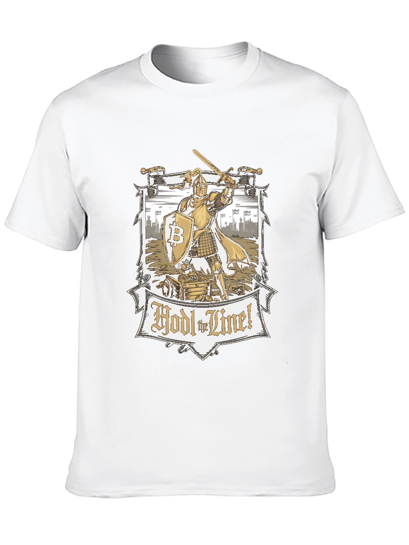 HODL the Line! Bitcoin Knight Graphic Tee