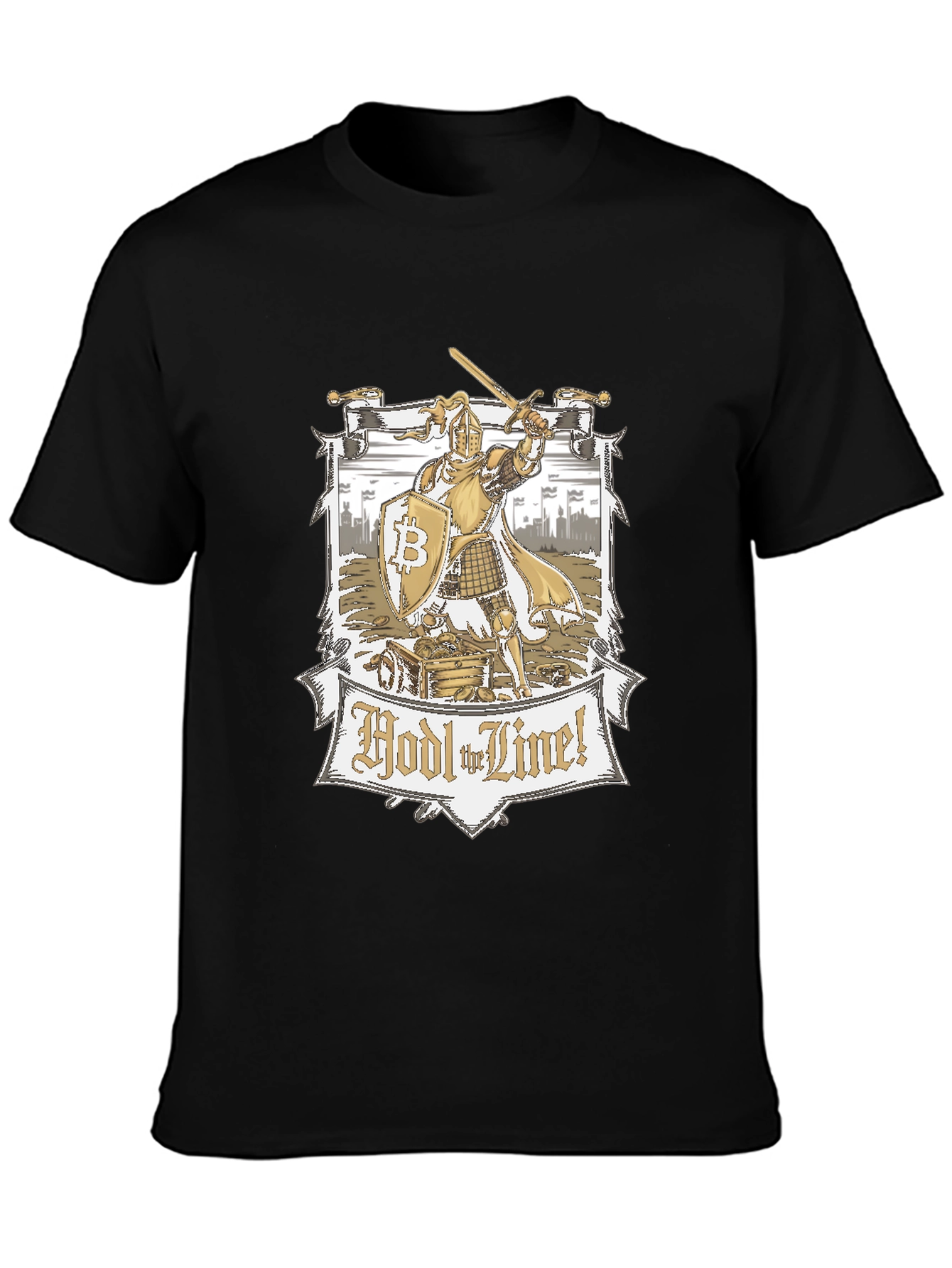 HODL the Line! Bitcoin Knight Graphic Tee