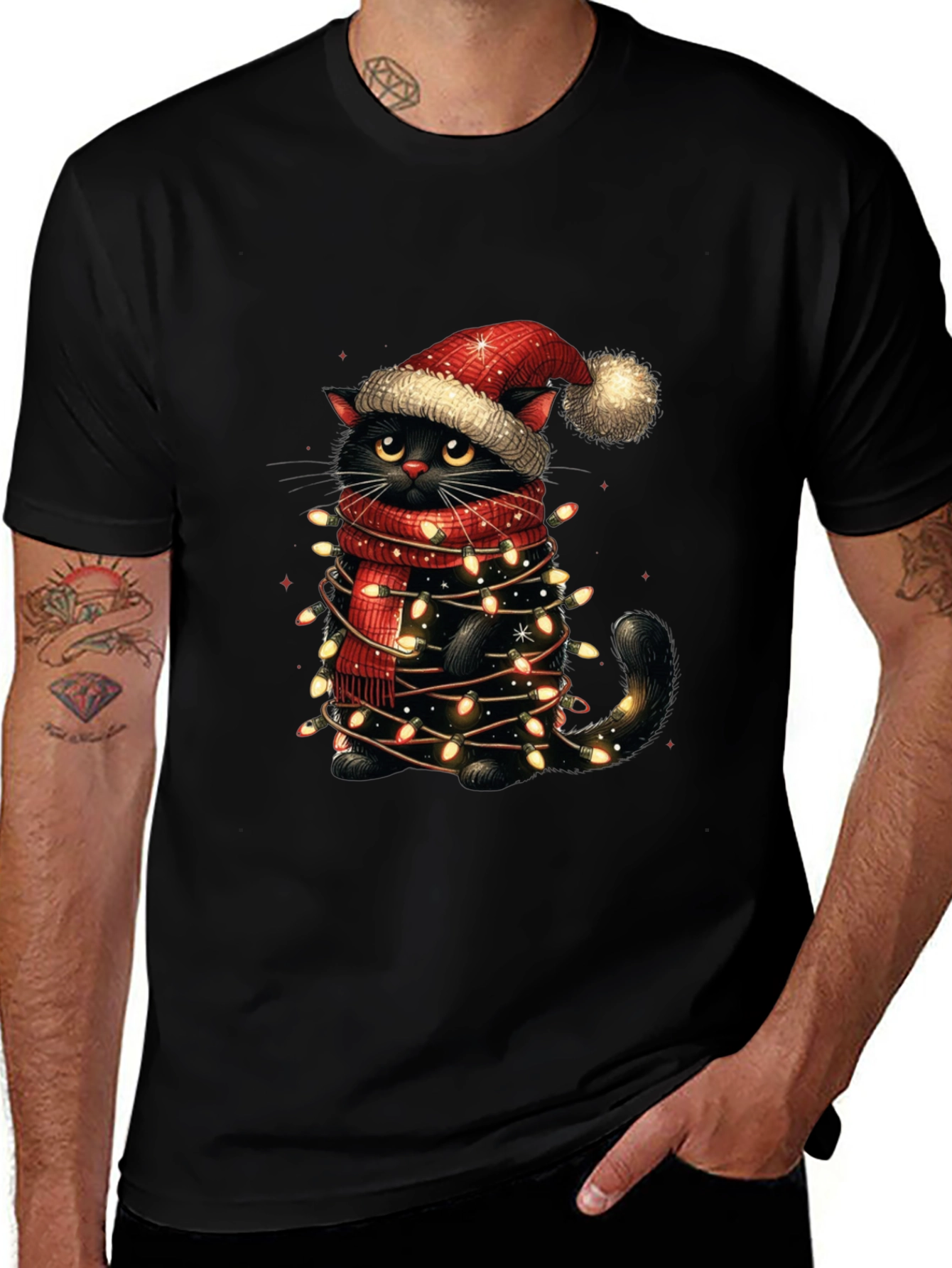 Festive Feline Christmas T-Shirt