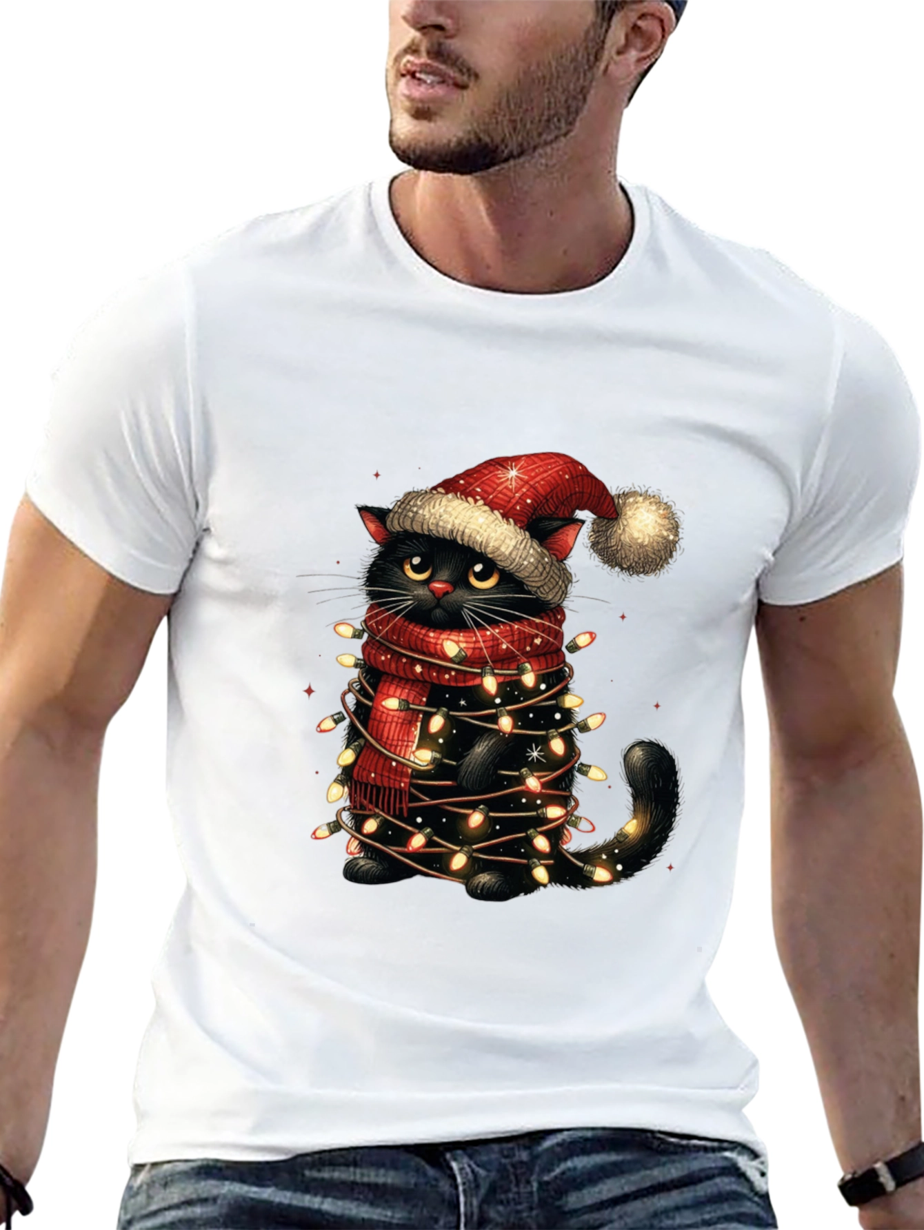Festive Feline Christmas T-Shirt