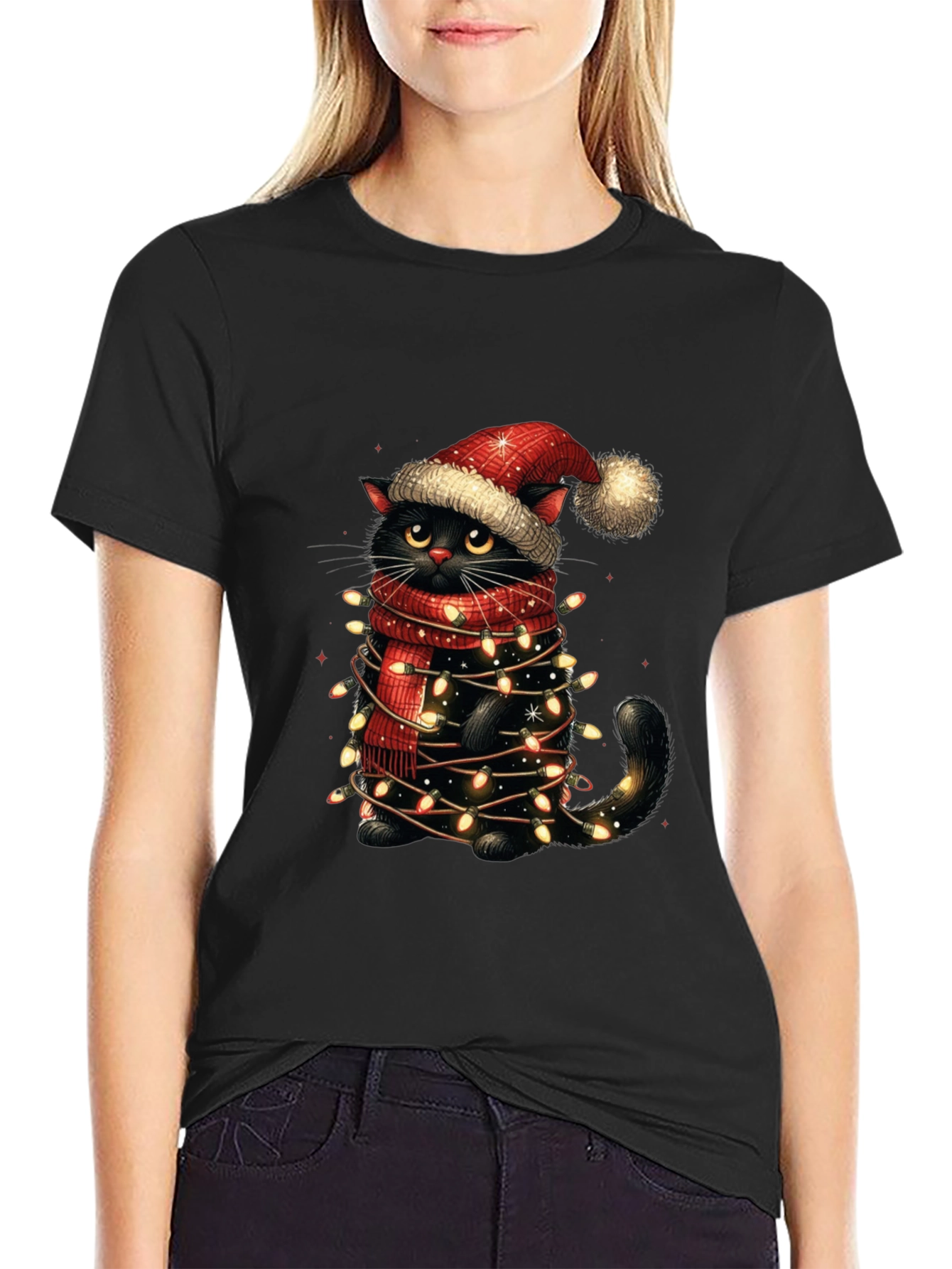 Festive Feline Christmas T-Shirt