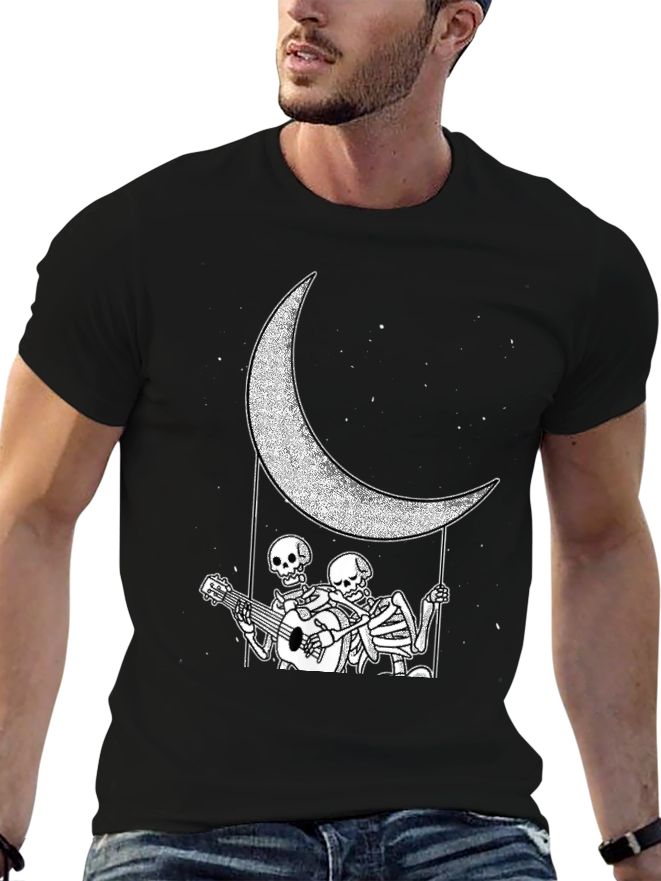 Skeleton Moon Serenade Graphic Tee