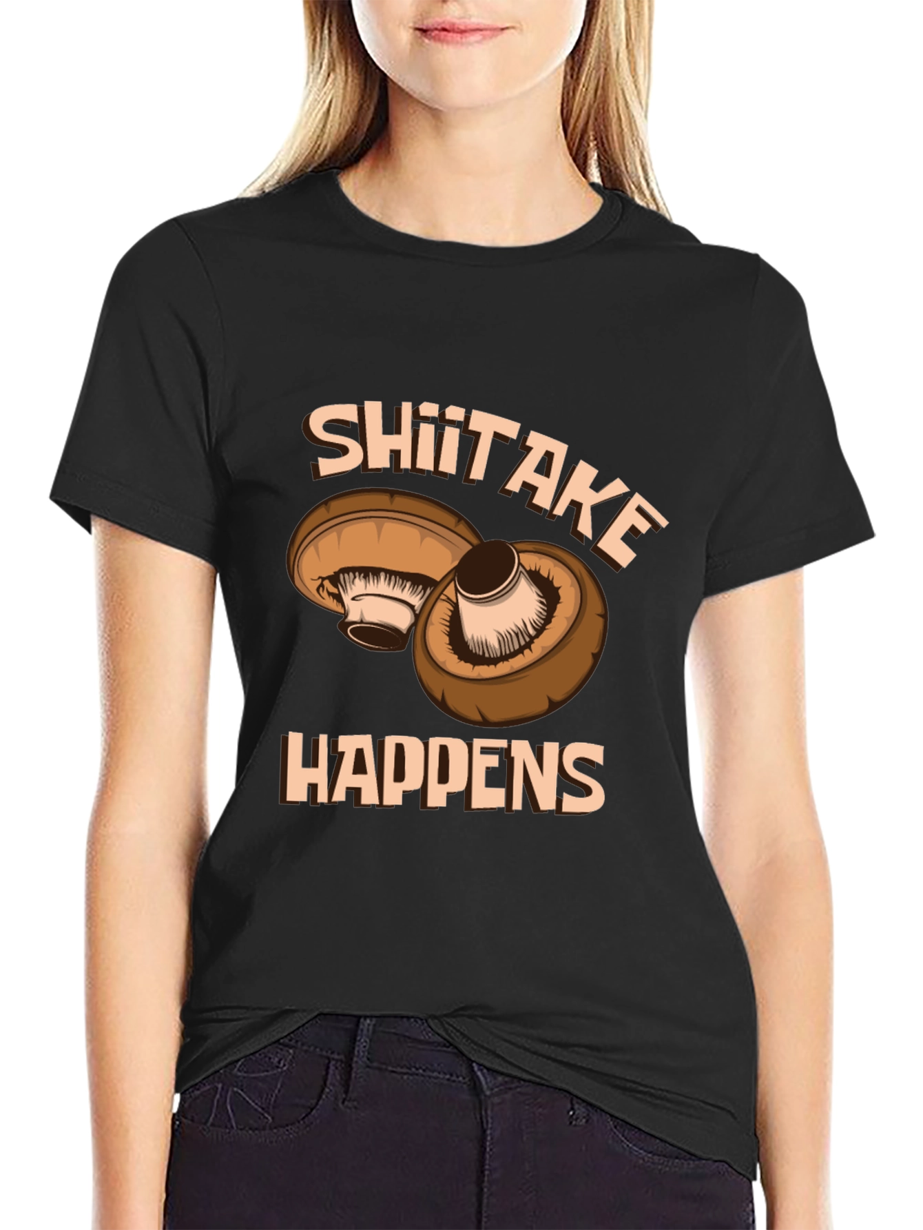 Shiitake Happens Graphic T-Shirt - Funny Mushroom Tee