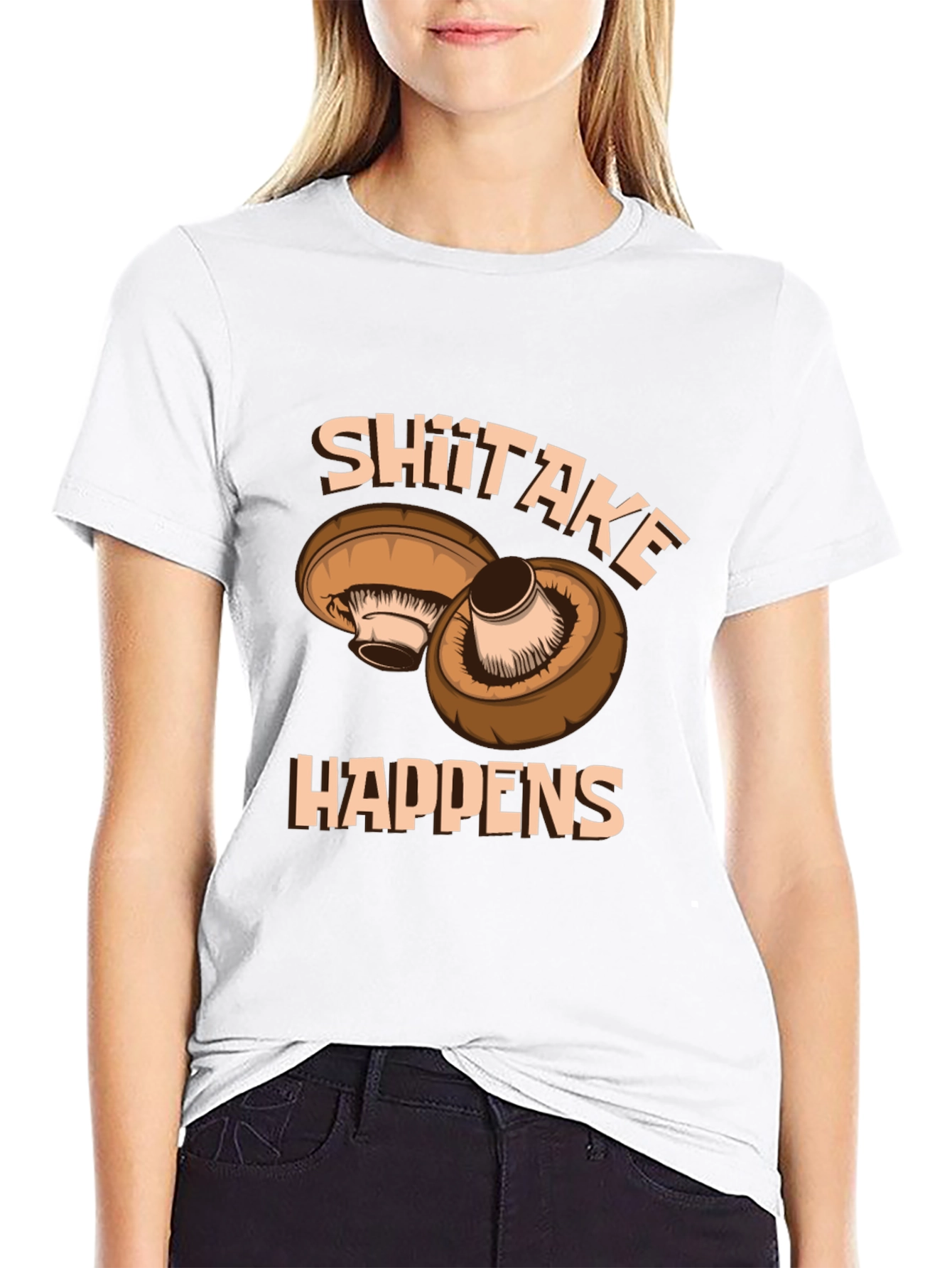 Shiitake Happens Graphic T-Shirt - Funny Mushroom Tee