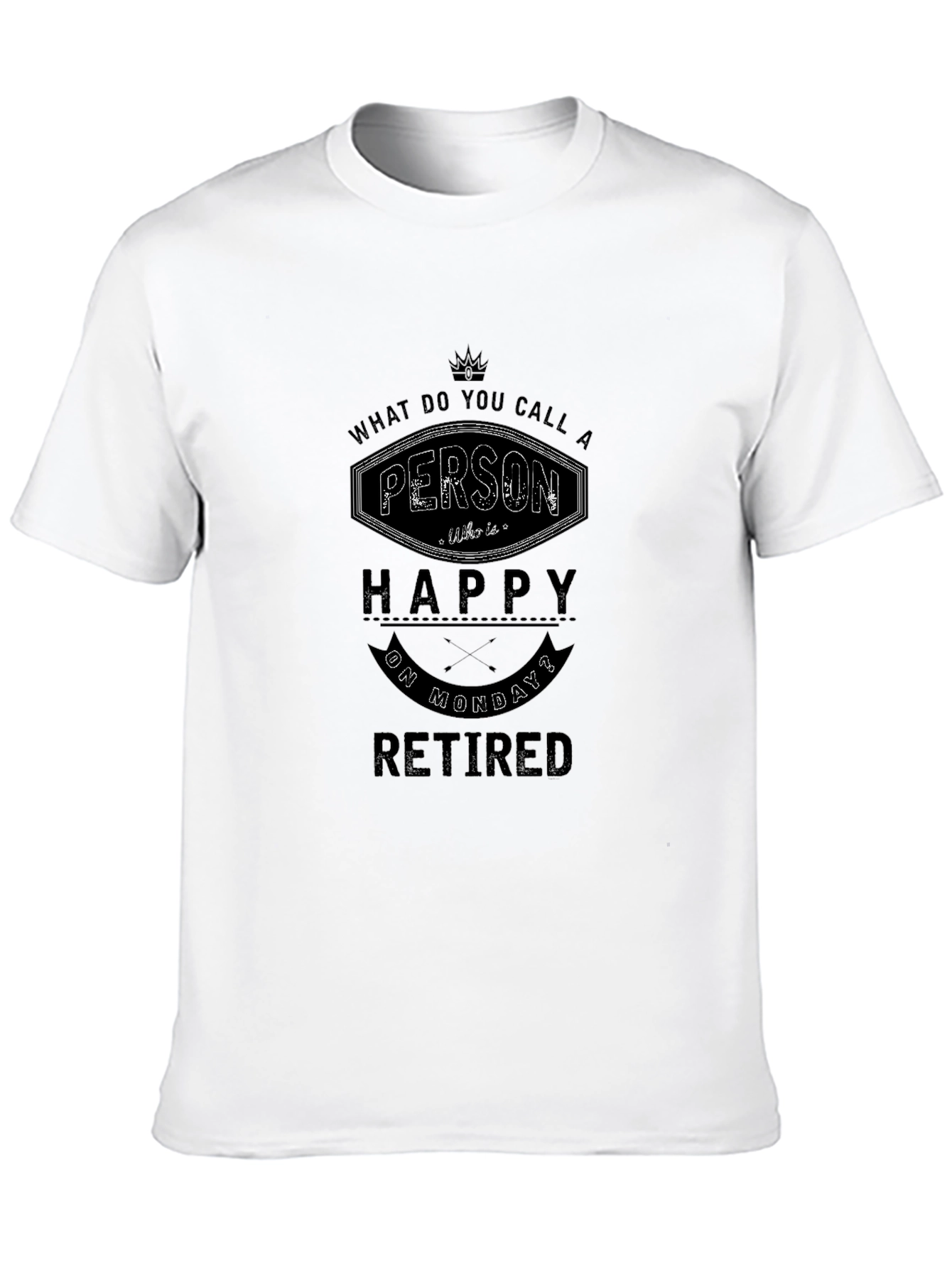 Retired Happy Monday Graphic Tee - Black