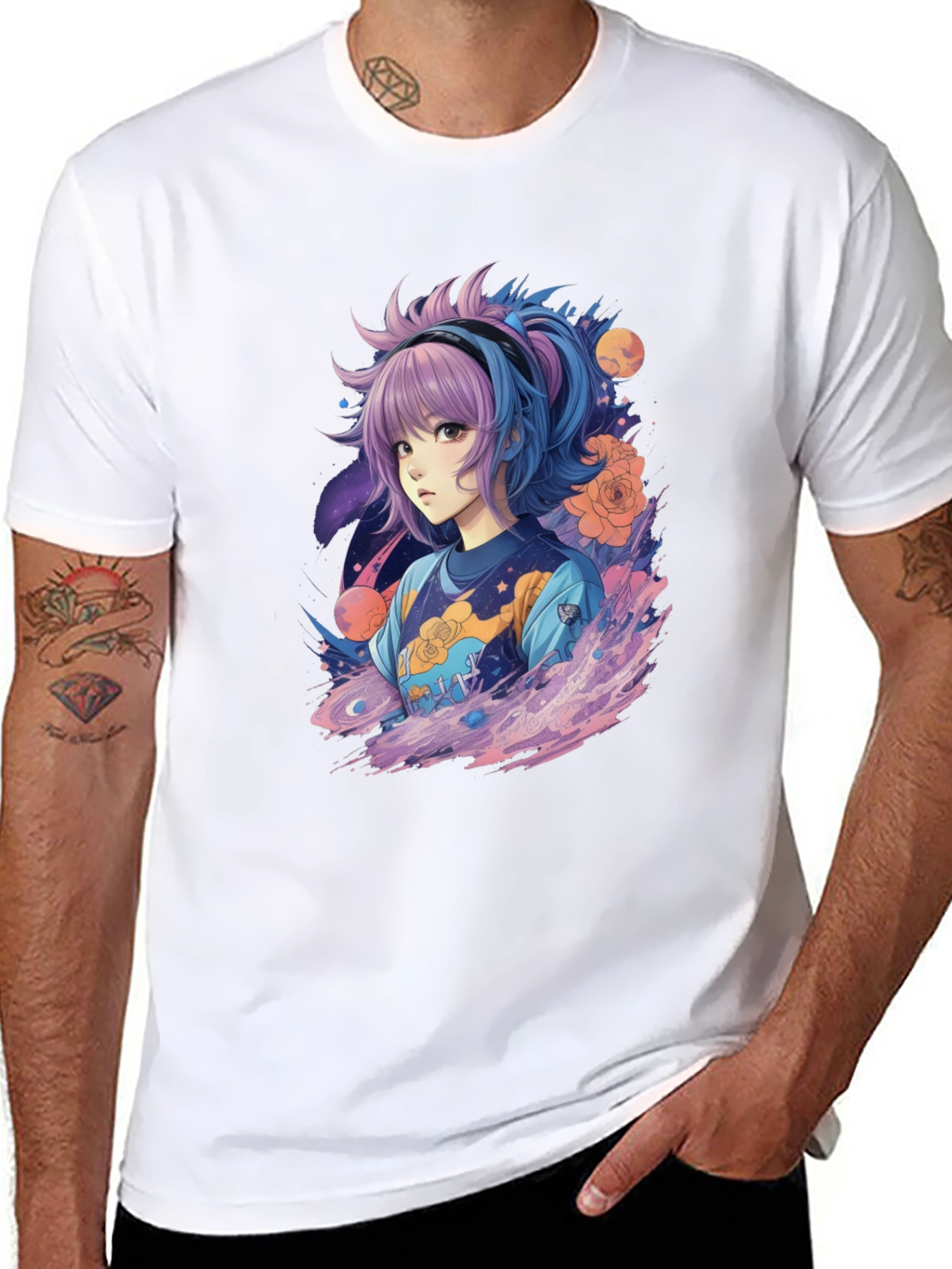 Anime Girl Graphic Tee - Unique Streetwear