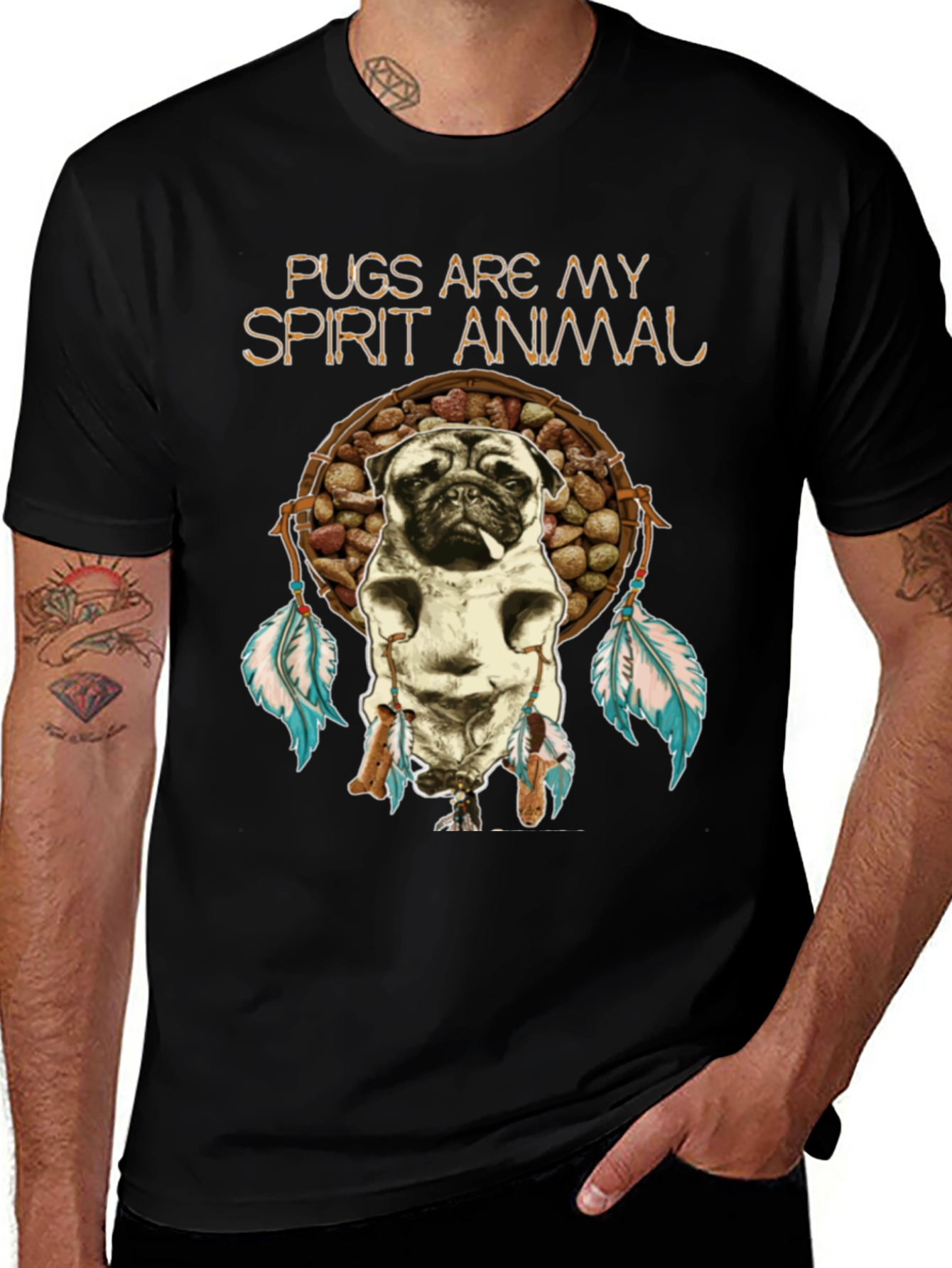 Pugs Are My Spirit Animal Graphic T-Shirt