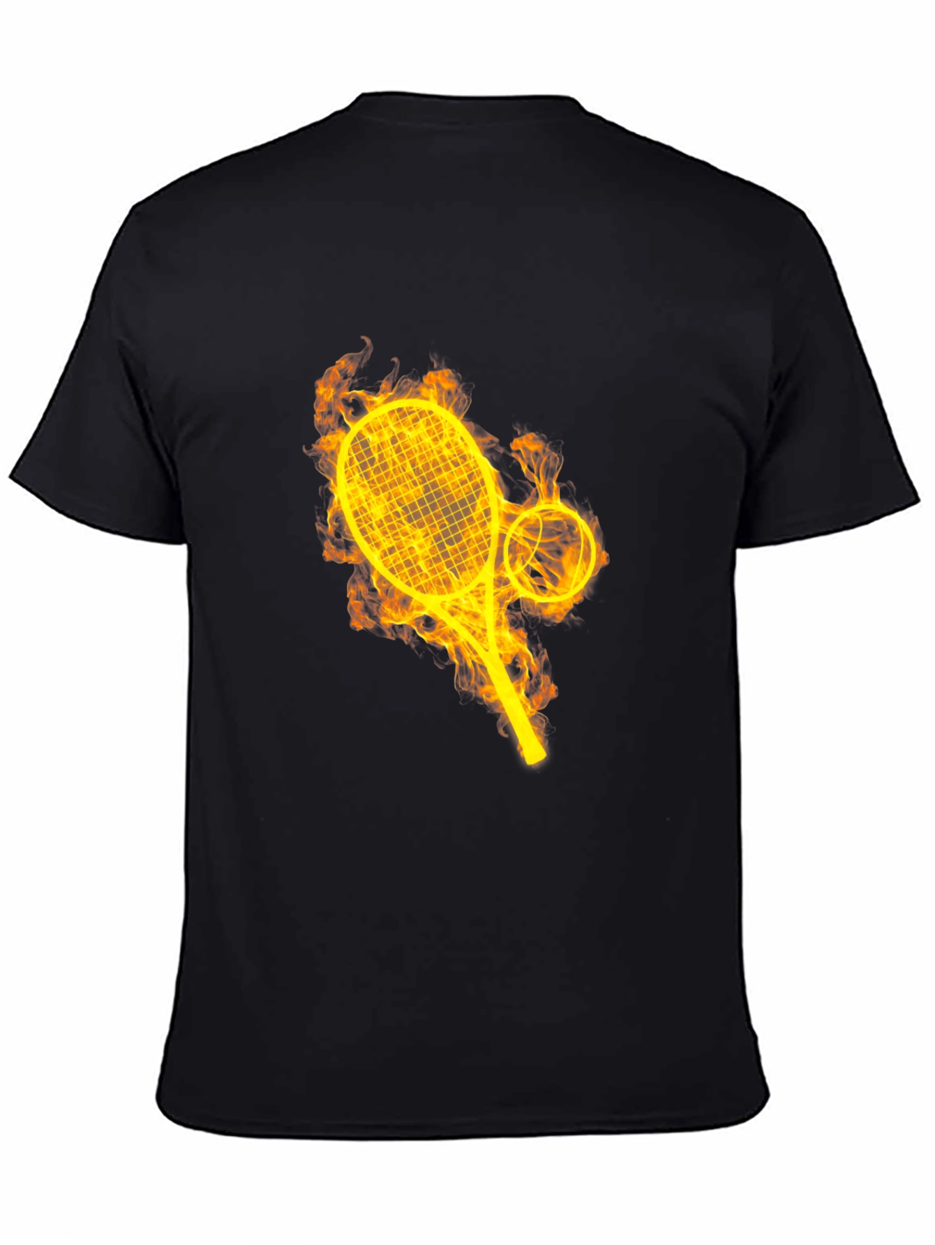 Fiery Tennis Racket Graphic Tee