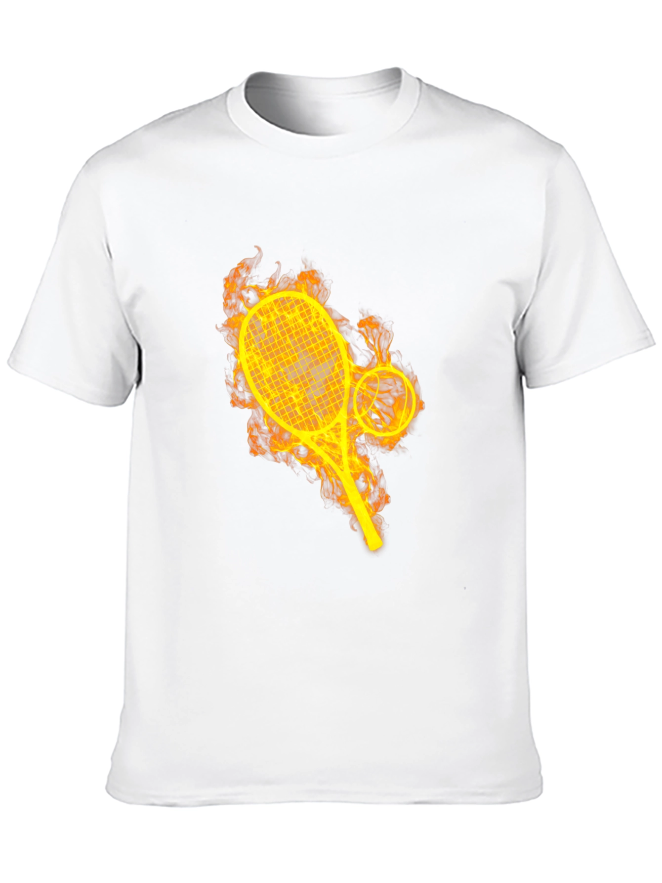 Fiery Tennis Racket Graphic Tee