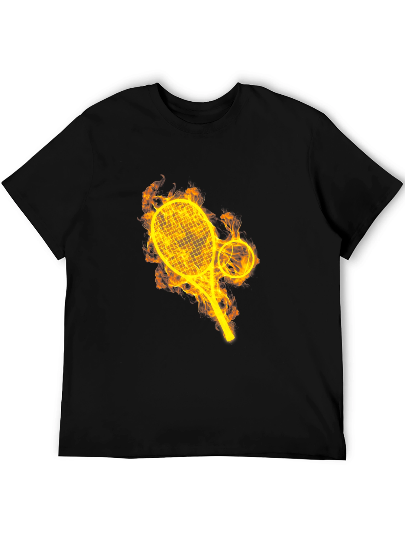 Fiery Tennis Racket Graphic Tee