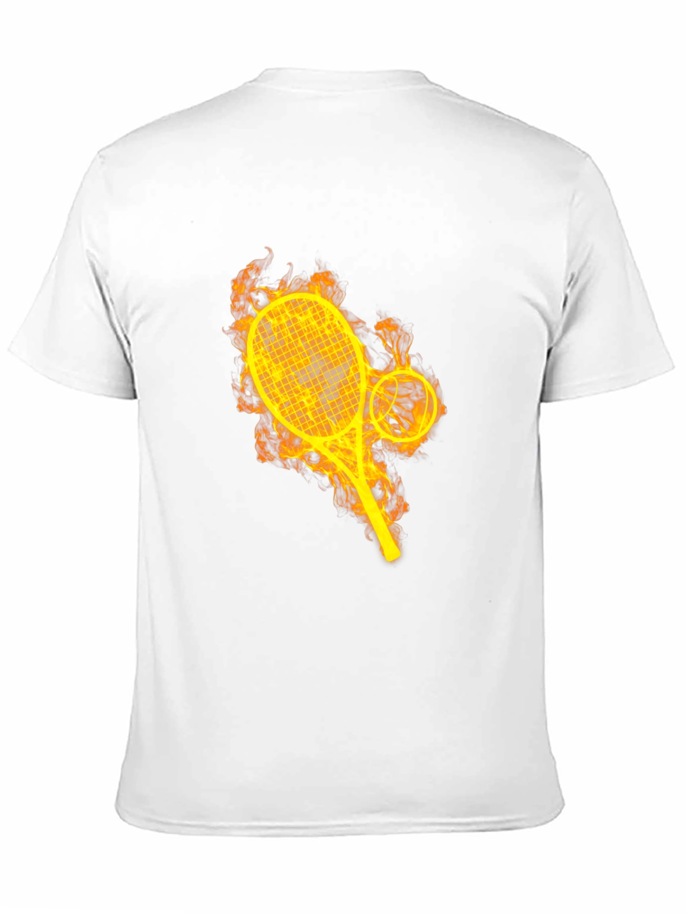 Fiery Tennis Racket Graphic Tee