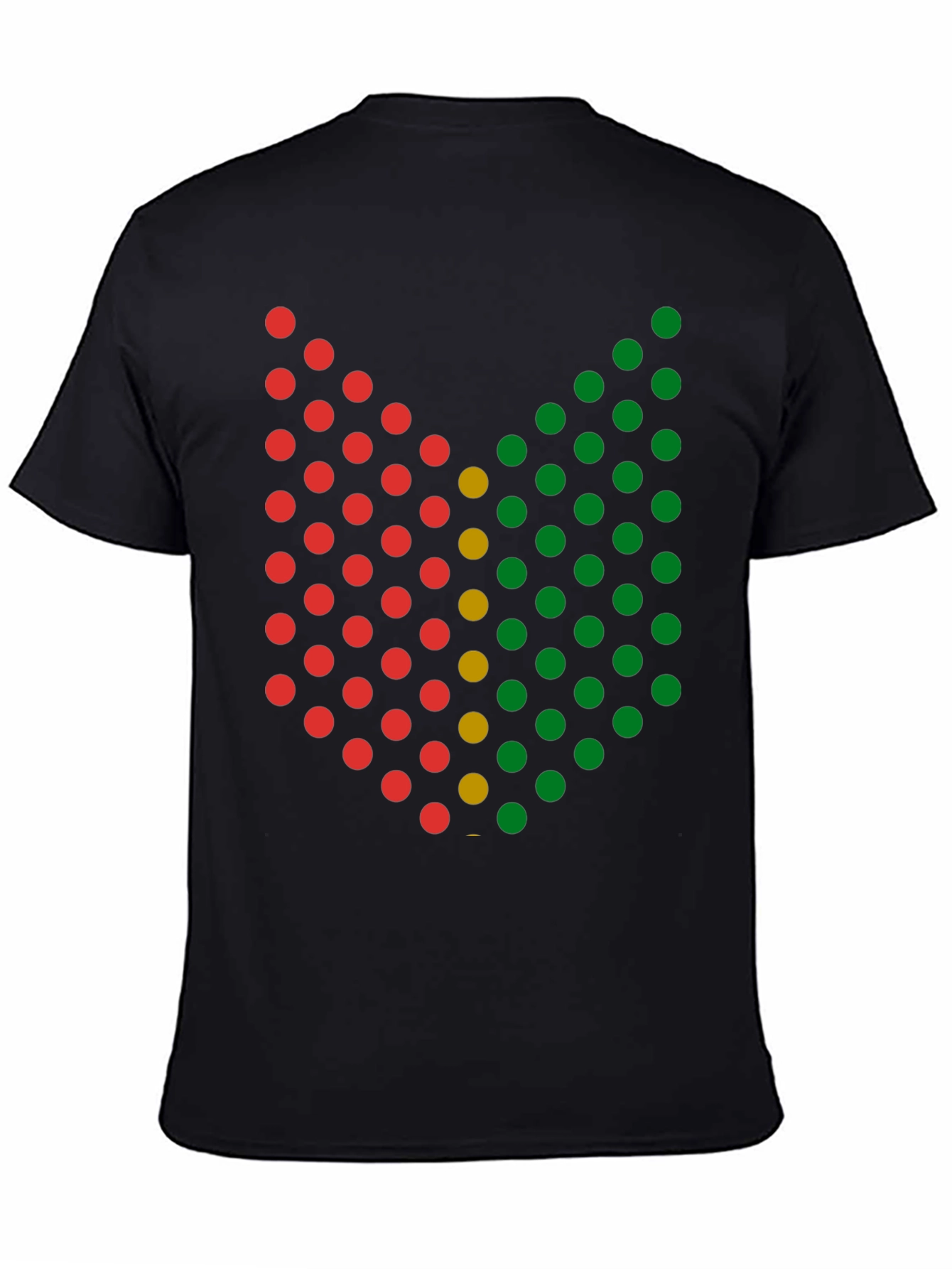 Abstract Dot Pattern Graphic Tee - Black