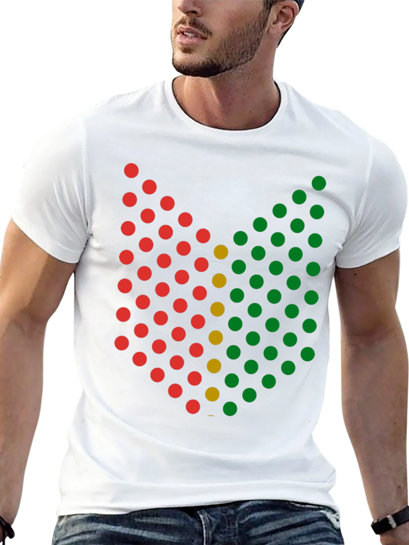 Abstract Dot Pattern Graphic Tee - Black