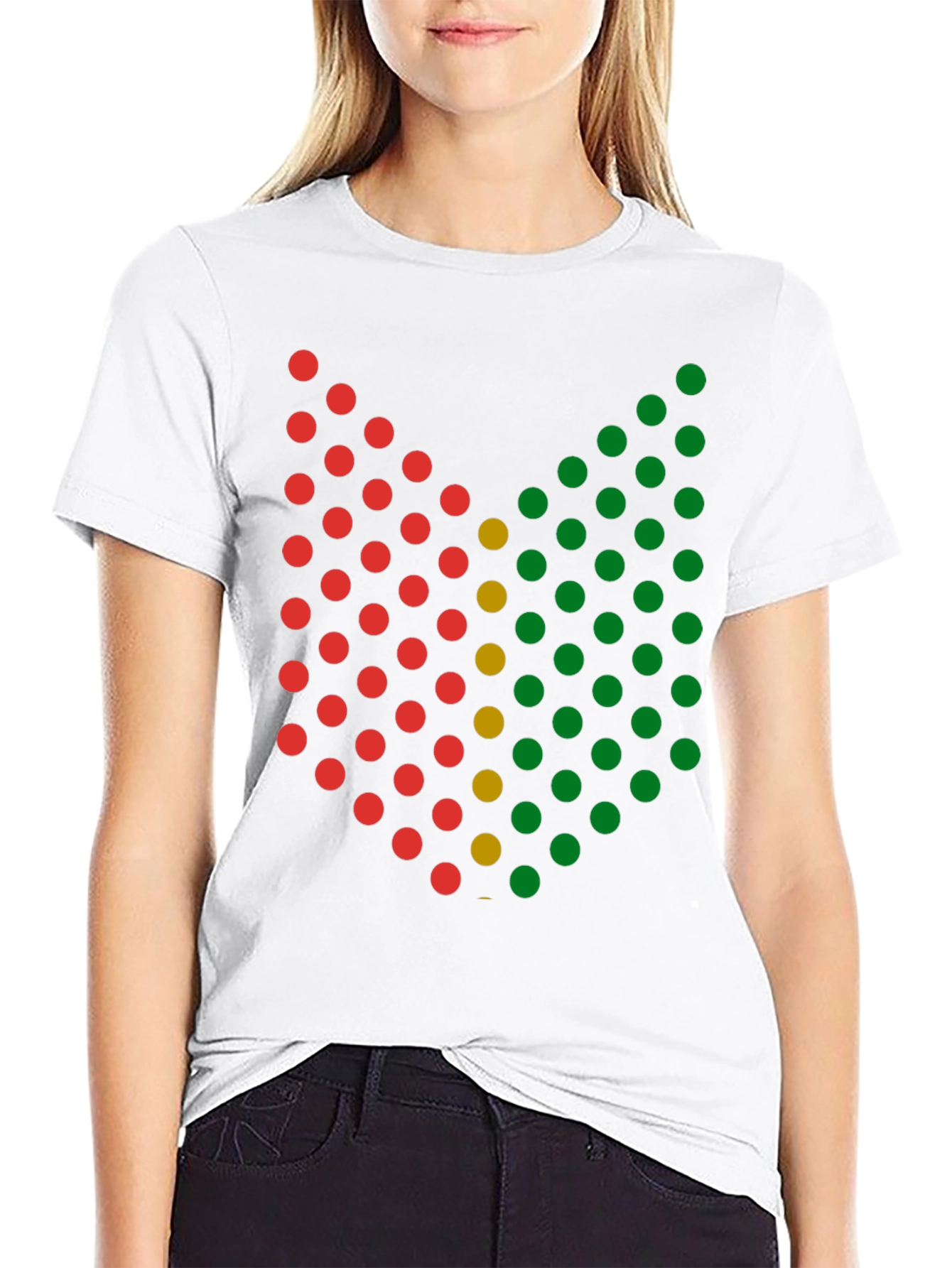 Abstract Dot Pattern Graphic Tee - Black