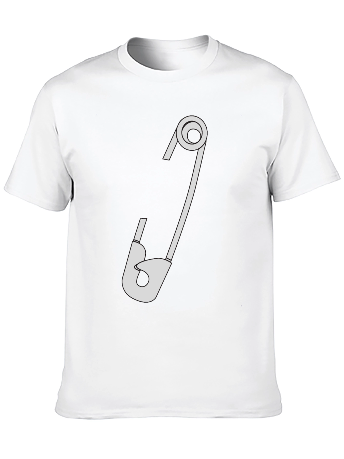 Safety Pin Graphic T-Shirt - Black Cotton Tee