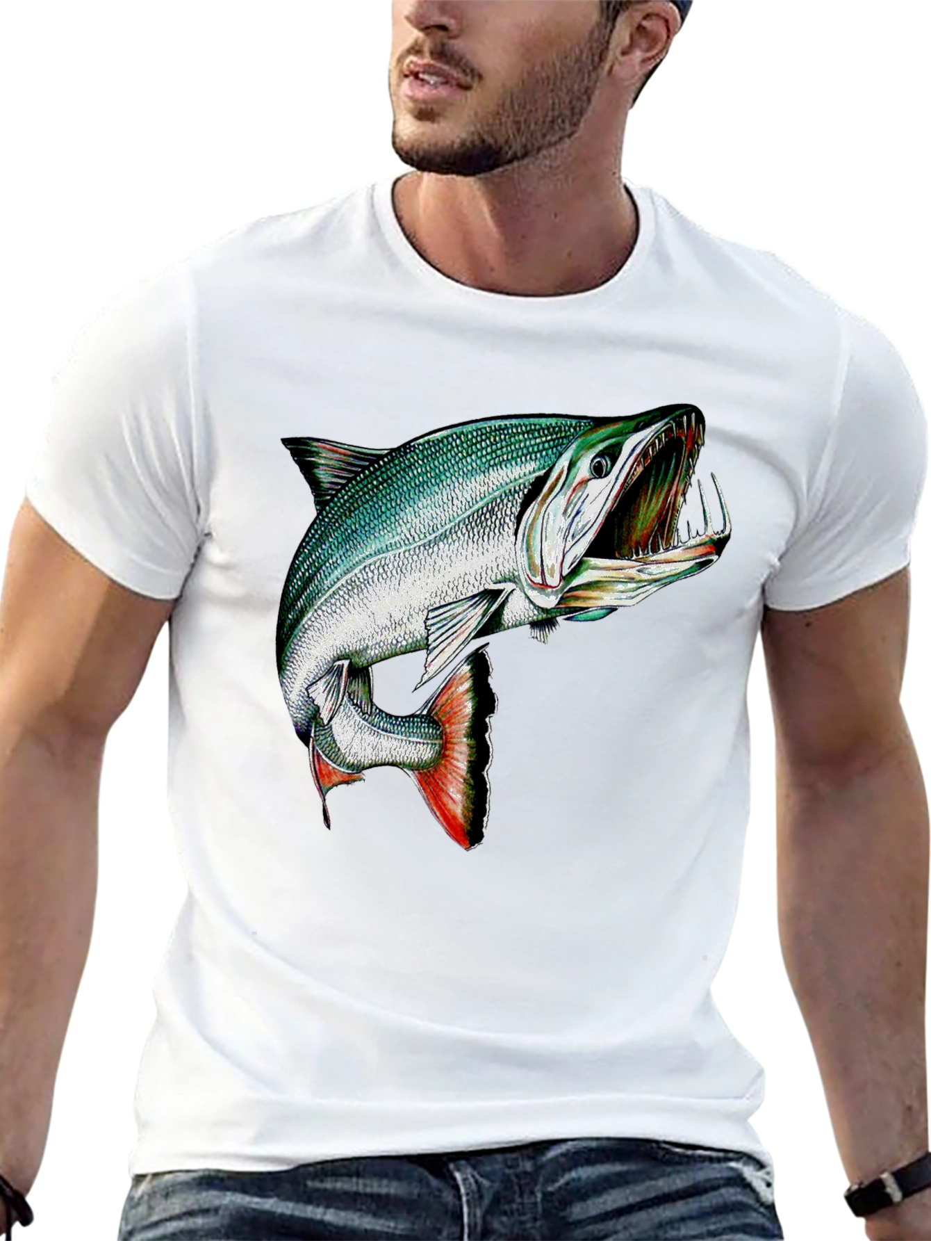Black T-Shirt with Angler Fish Graphic