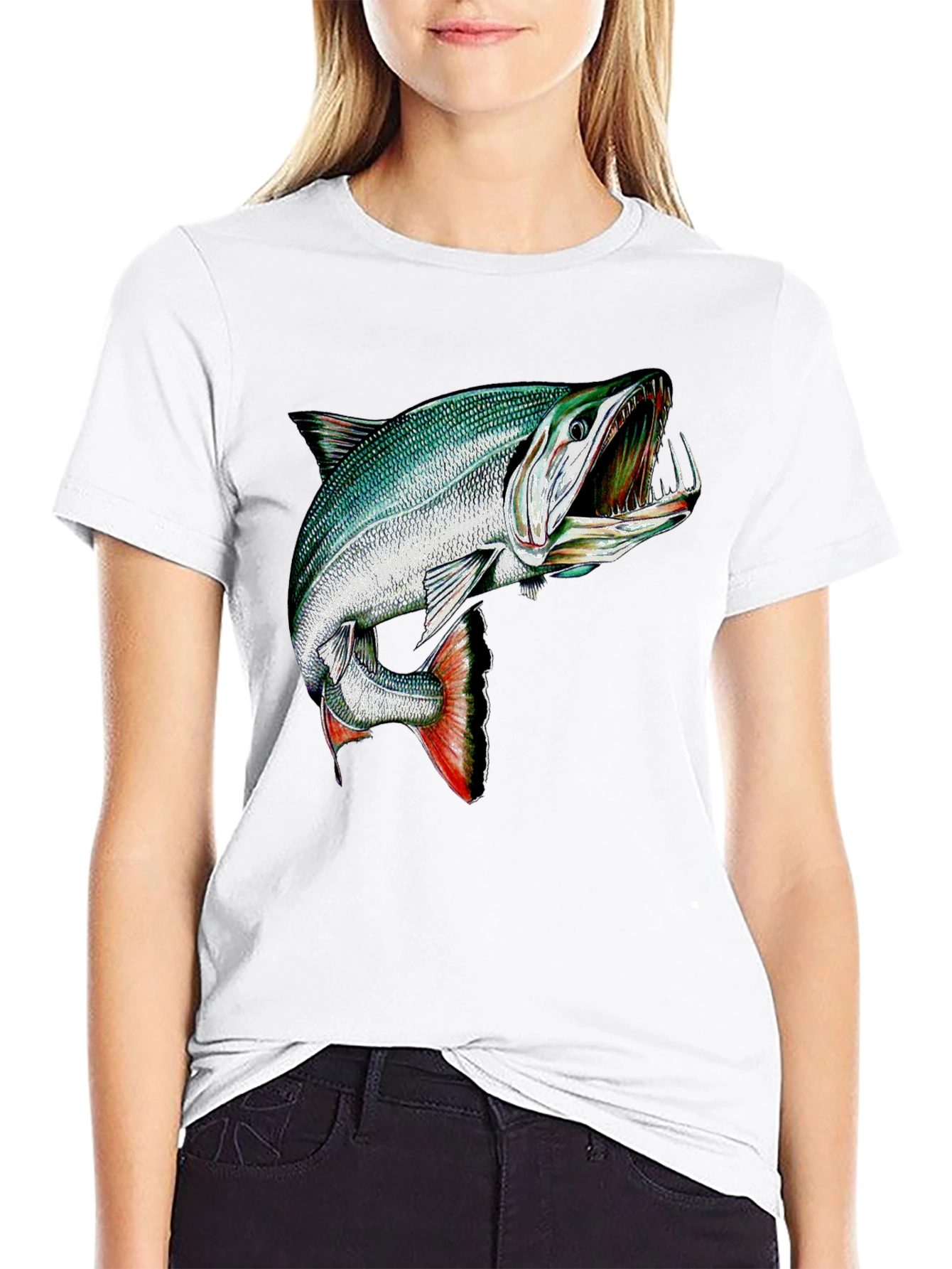 Black T-Shirt with Angler Fish Graphic