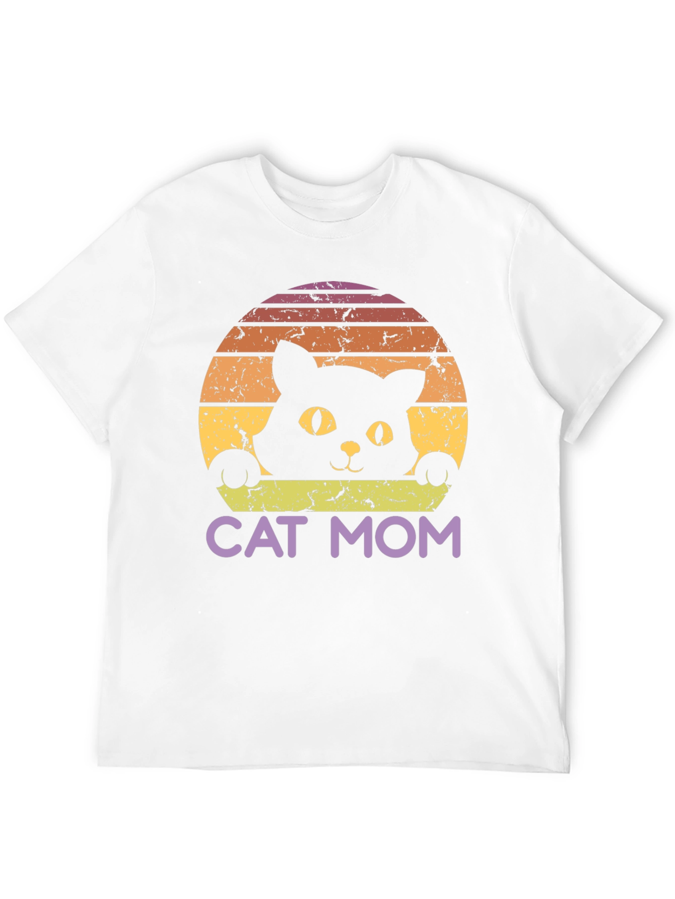 Cat Mom Retro Style Black T-Shirt