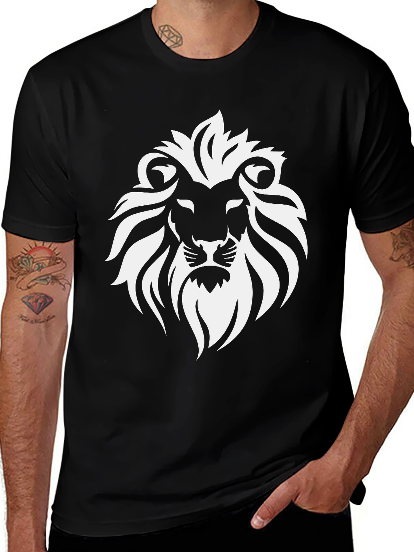 Lion Graphic Black T-Shirt