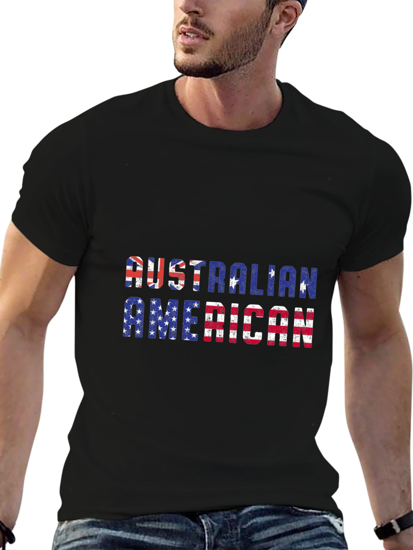 Australian American Flag Patriotic Graphic T-Shirt