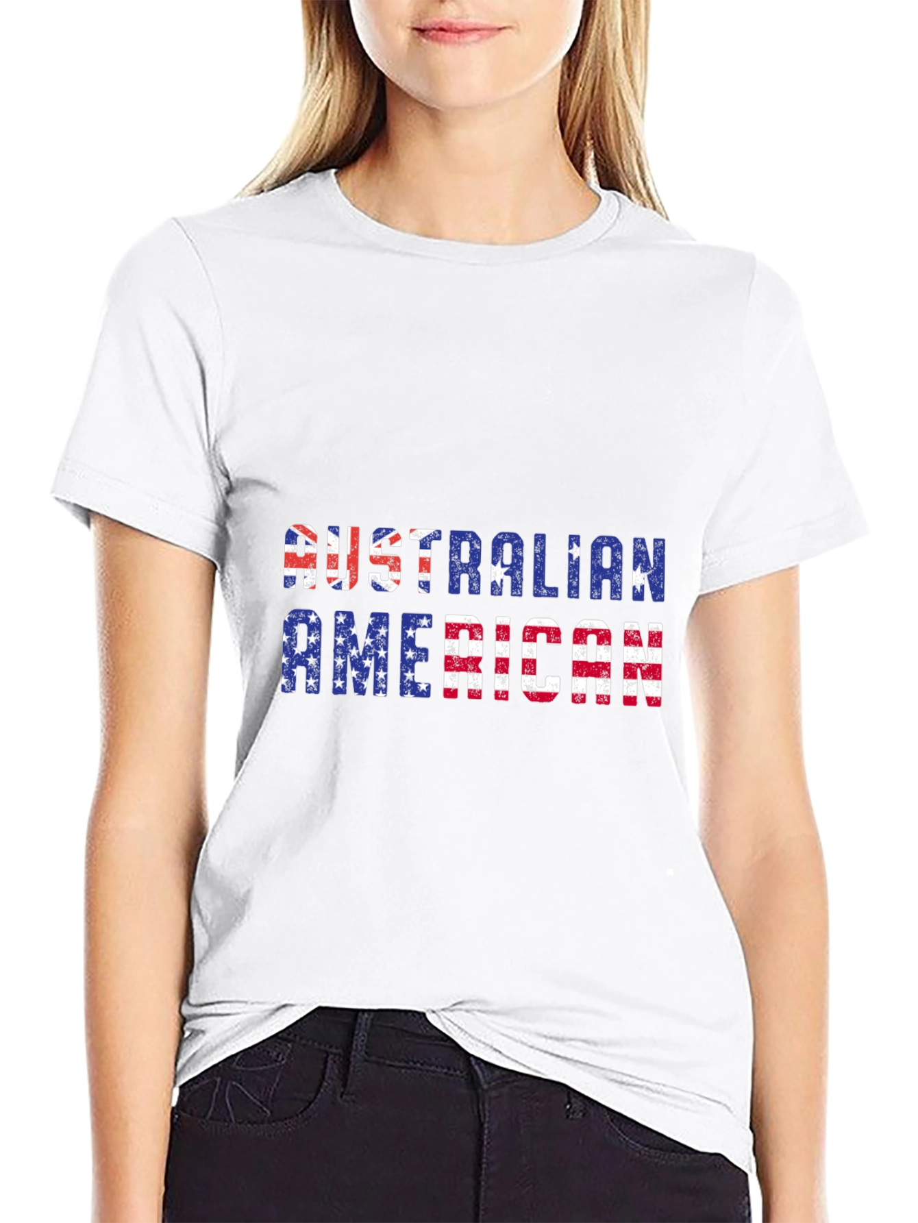 Australian American Flag Patriotic Graphic T-Shirt