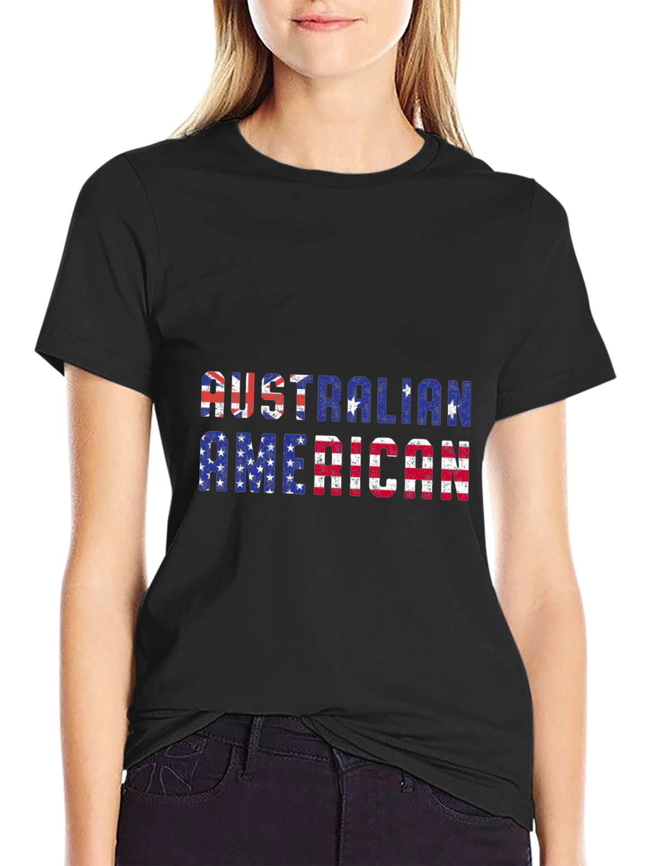 Australian American Flag Patriotic Graphic T-Shirt