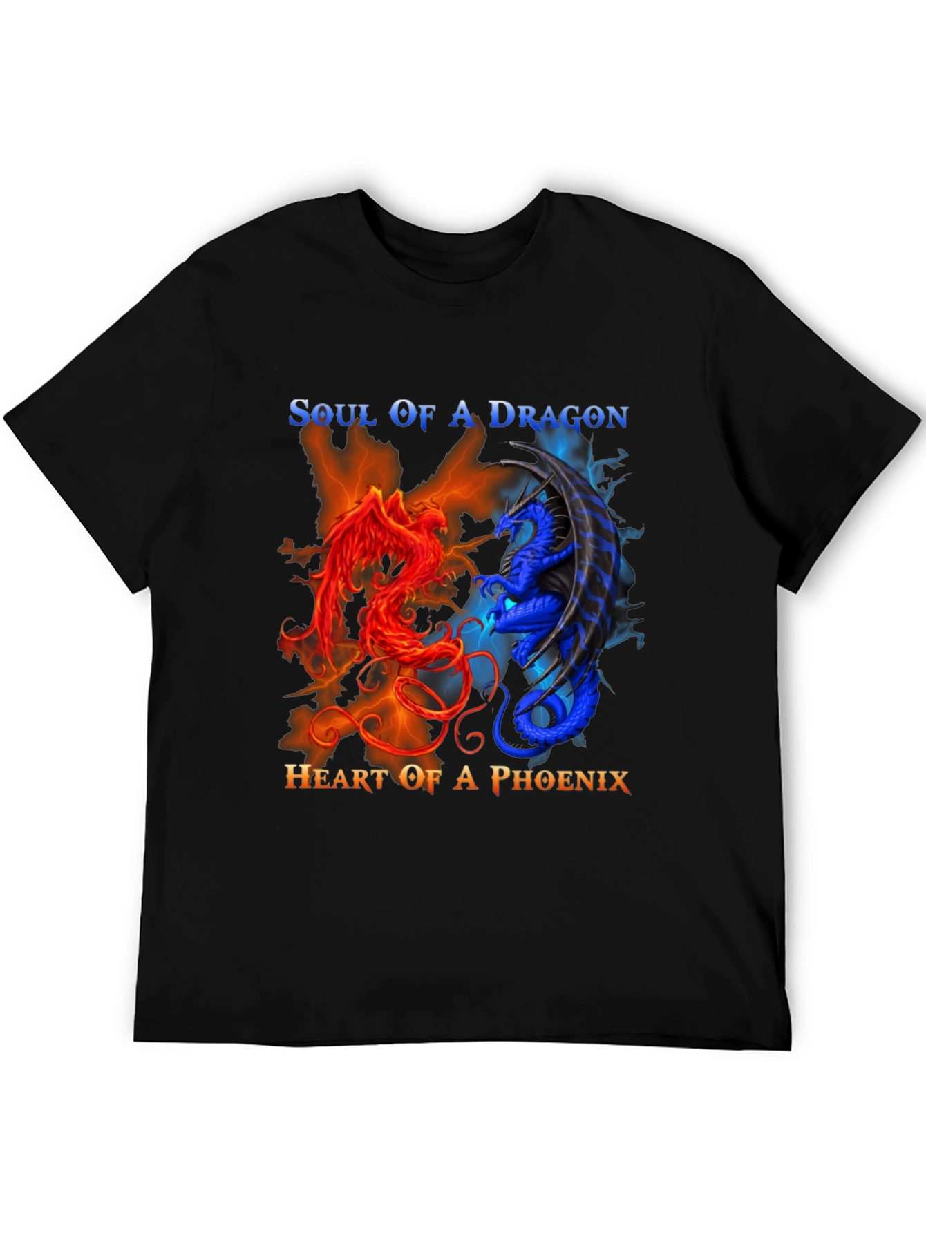 Soul of Dragon Heart of Phoenix Black T-Shirt