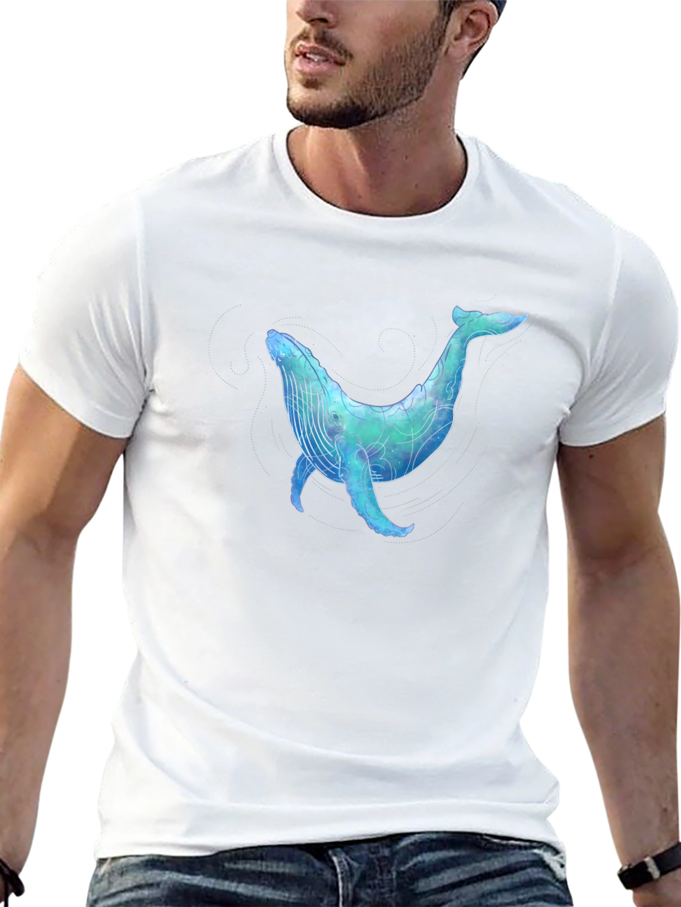 Whale Graphic Black T-Shirt