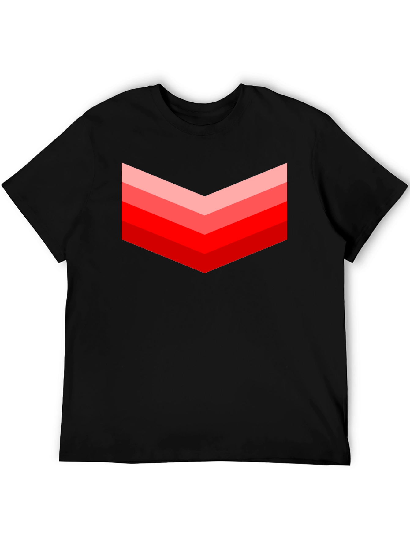 Red Chevron Graphic Black T-Shirt